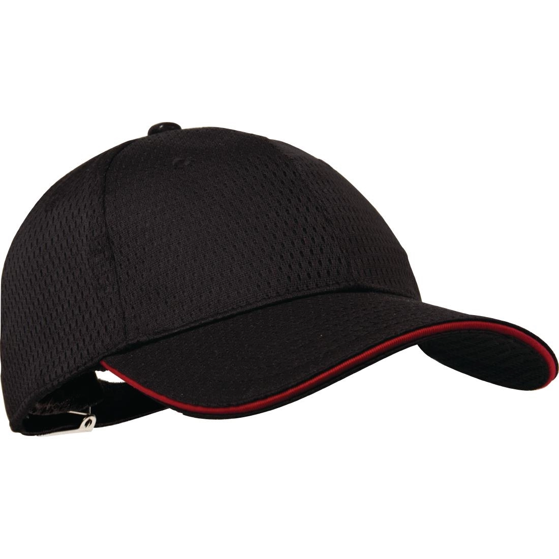 Een Chef Works Cool Vent baseball cap zwart en rood koop je bij Supplierz BV