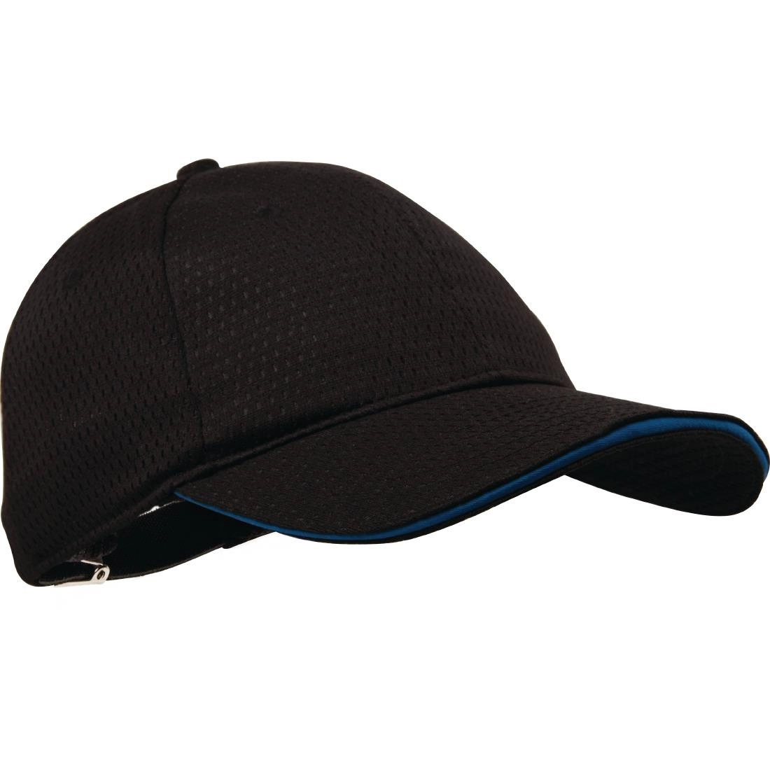 Een Chef Works Cool Vent baseball cap zwart en blauw koop je bij Supplierz BV