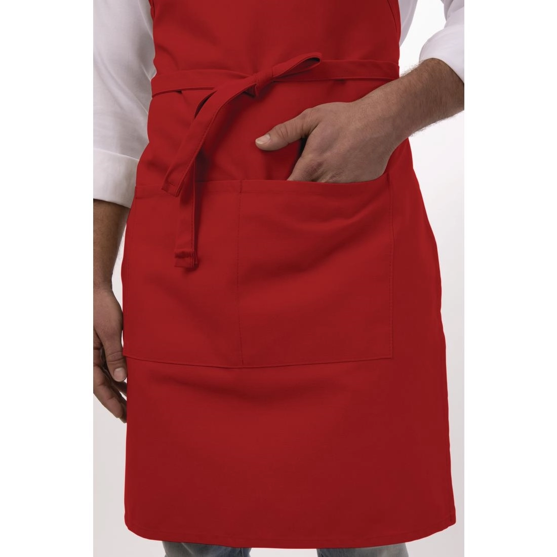 Vous pouvez acheter un Tablier bavette Chef Works rouge chez Supplierz BV