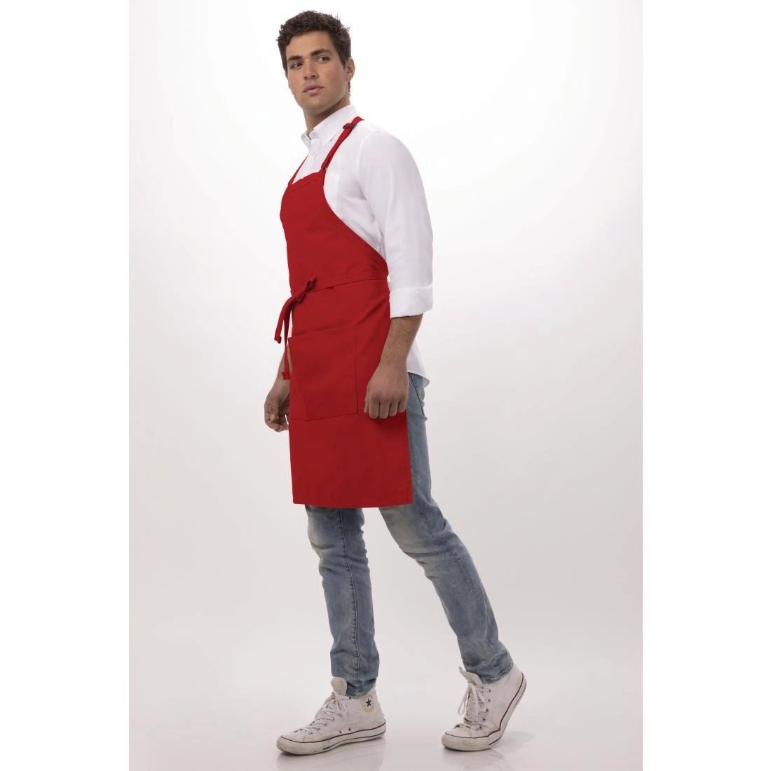 Vous pouvez acheter un Tablier bavette Chef Works rouge chez Supplierz BV