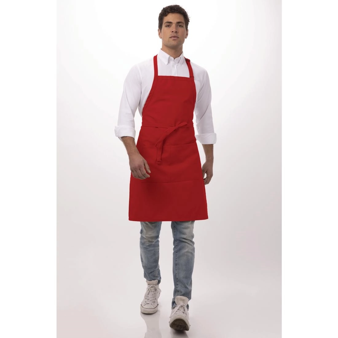 Vous pouvez acheter un Tablier bavette Chef Works rouge chez Supplierz BV