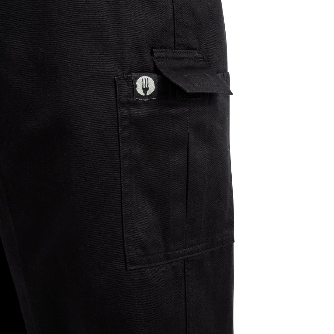 Een Chef Works unisex slim fit cargo broek zwart L koop je bij Supplierz BV