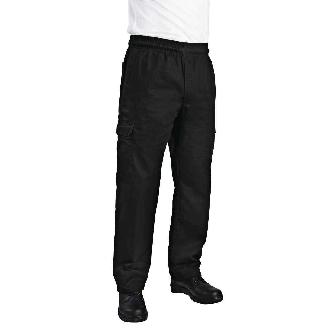 Een Chef Works unisex slim fit cargo broek zwart L koop je bij Supplierz BV