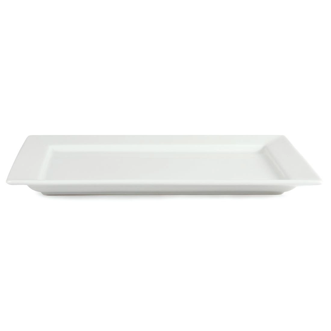 Een Olympia Whiteware rechthoekige schaal met brede rand 400x295mm koop je bij Supplierz BV