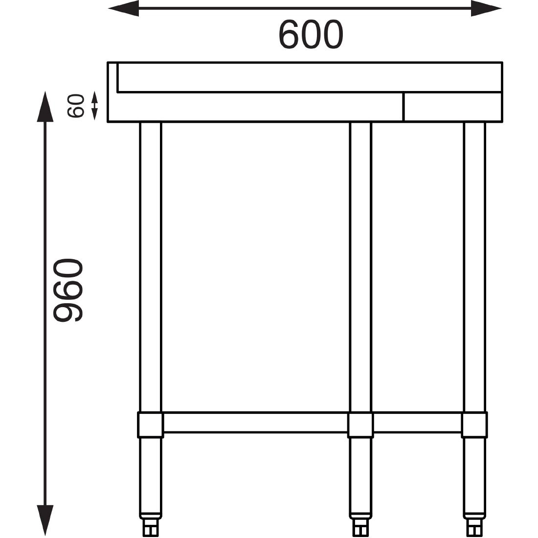 Een Vogue RVS werktafel hoekelement 60cm koop je bij Supplierz BV