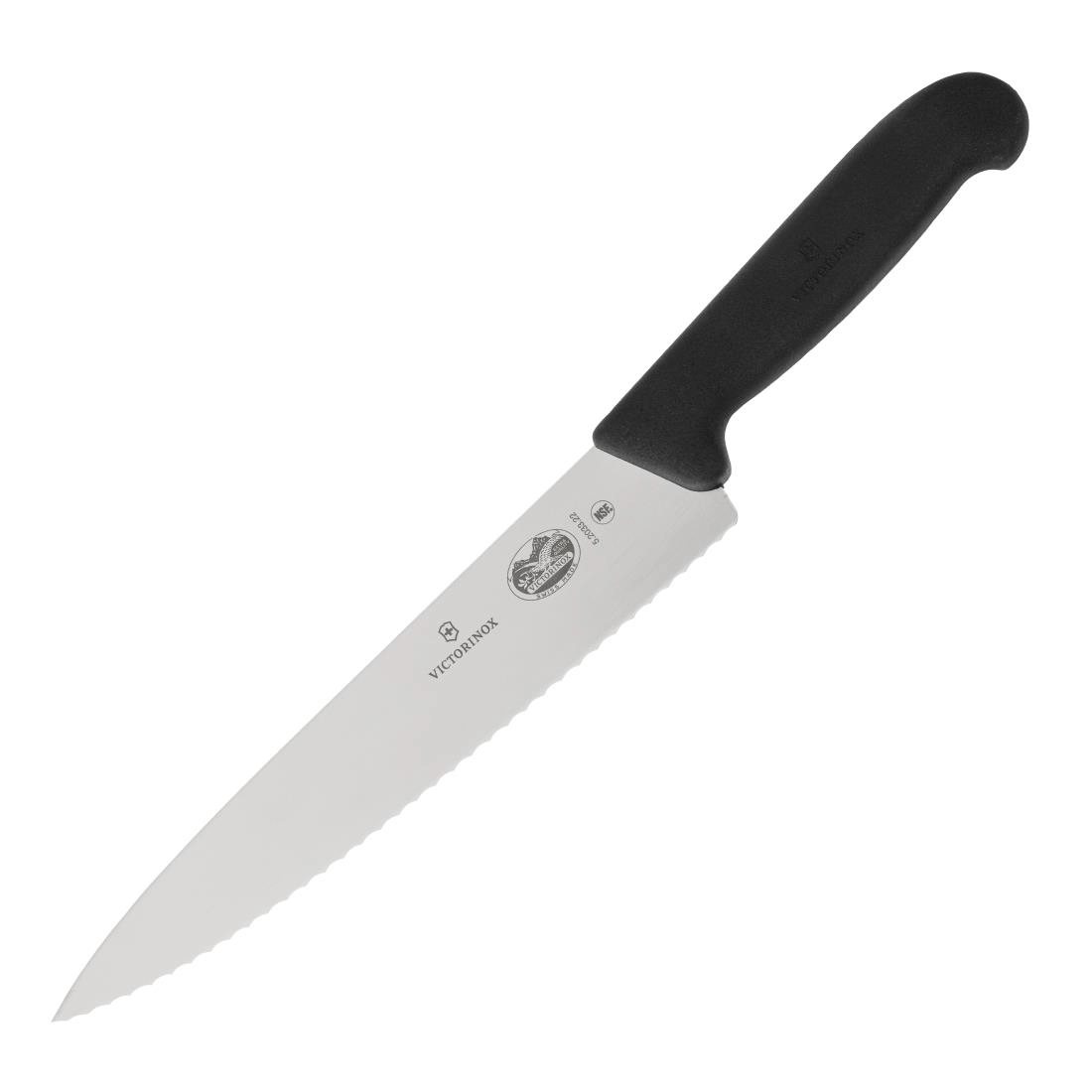 Een Victorinox Fibrox gekarteld vleesmes 22cm koop je bij Supplierz BV