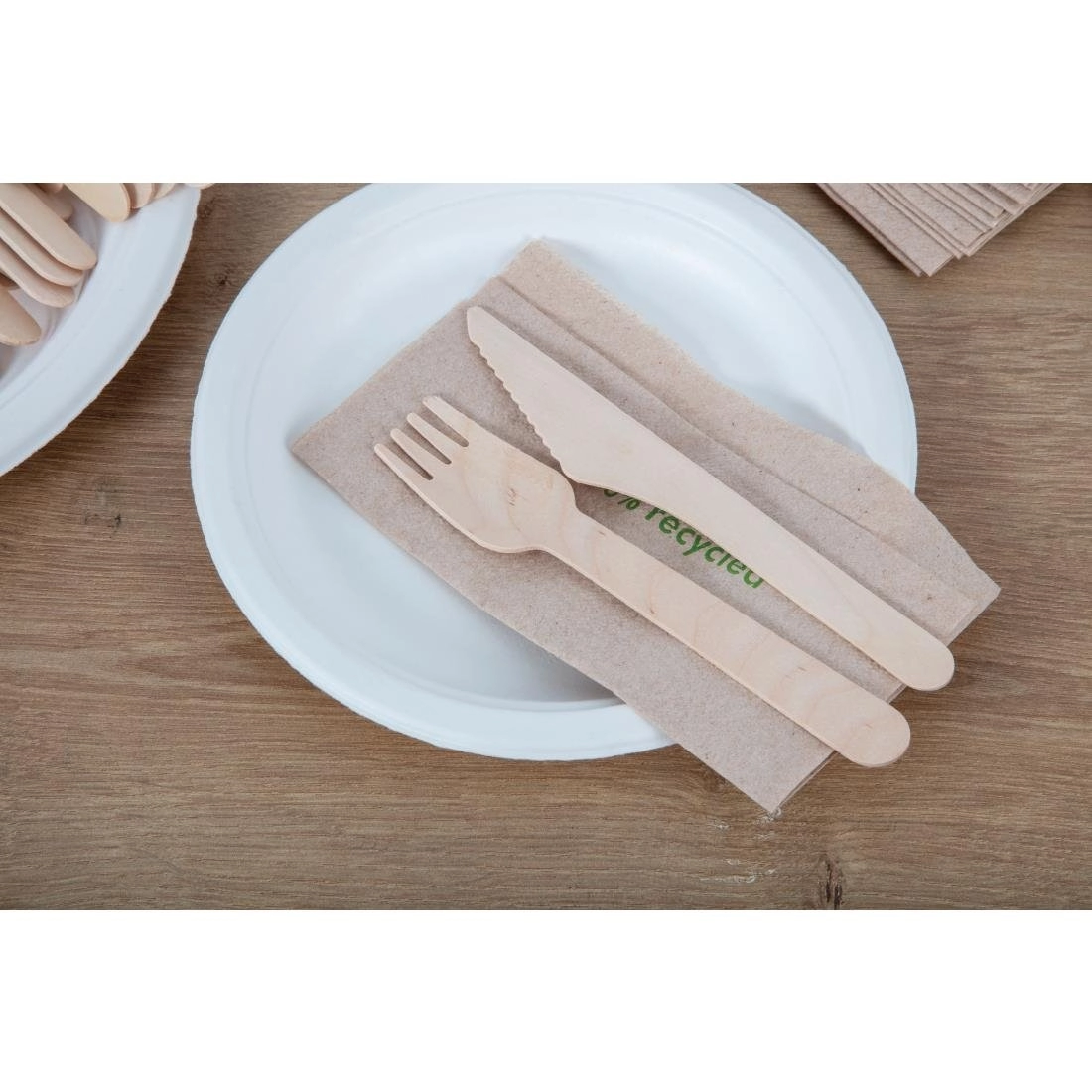 Een Fiesta Compostable biologisch afbreekbare houten vorken 15,5cm (100 stuks) koop je bij Supplierz BV