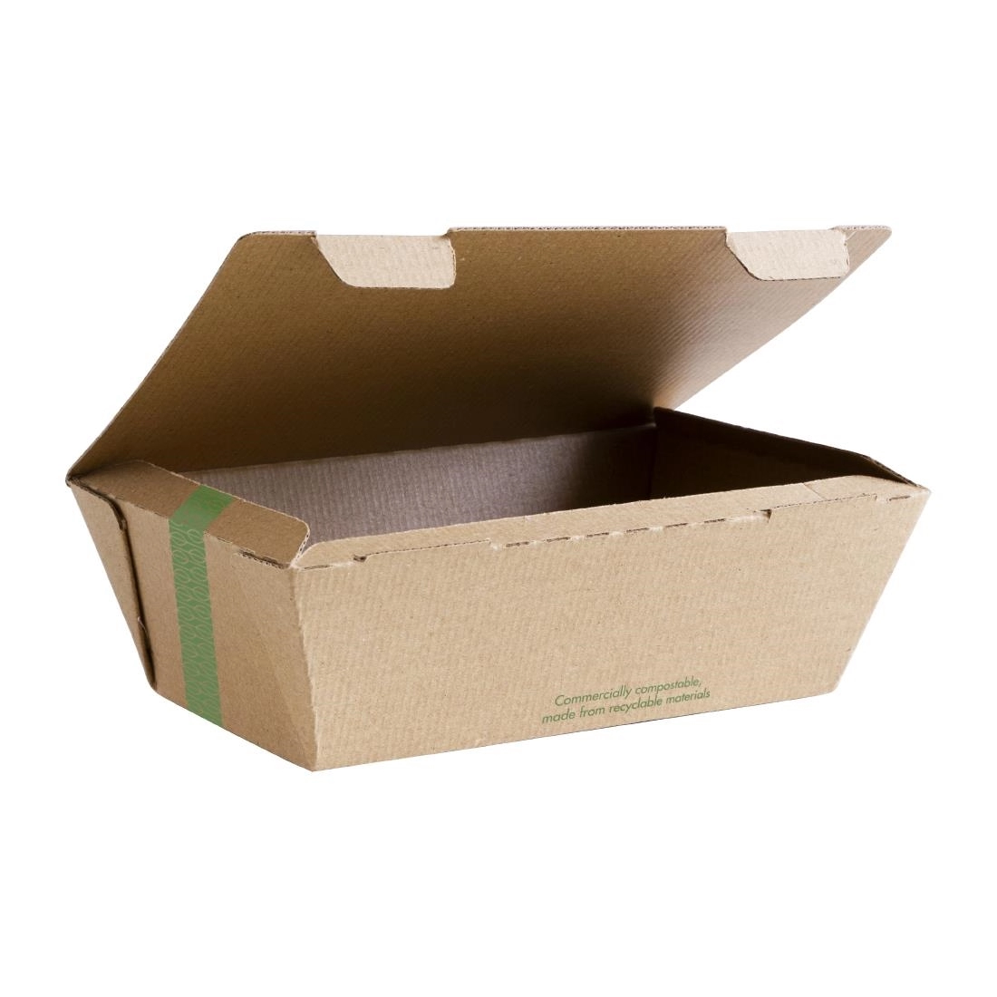 Een Vegware composteerbare ribkartonnen bakjes groot 60(H)x 130(B)x 195(D)mm (300 stuks) koop je bij Supplierz BV