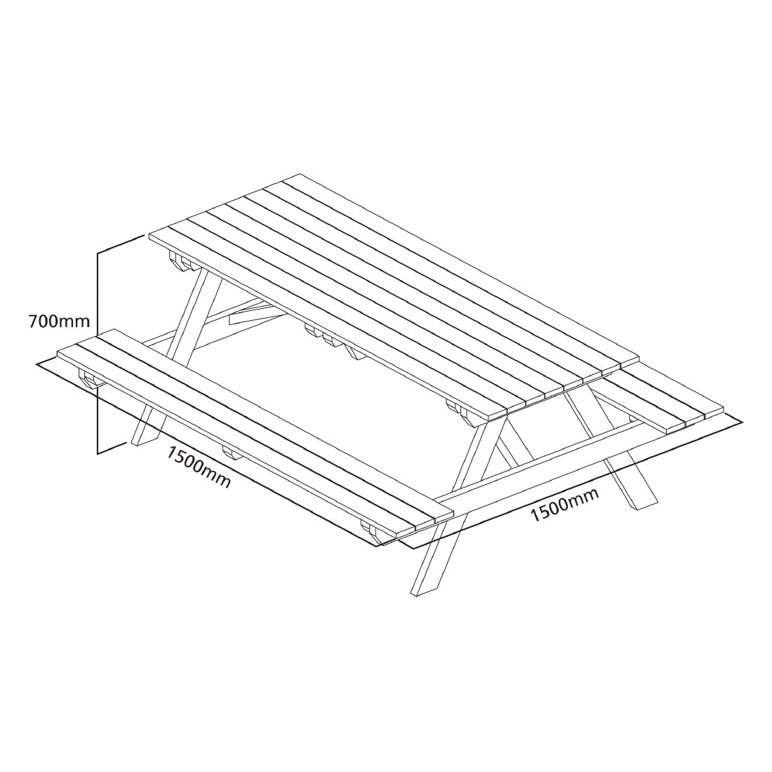 Een Rowlinson houten picknicktafel 150cm koop je bij Supplierz BV