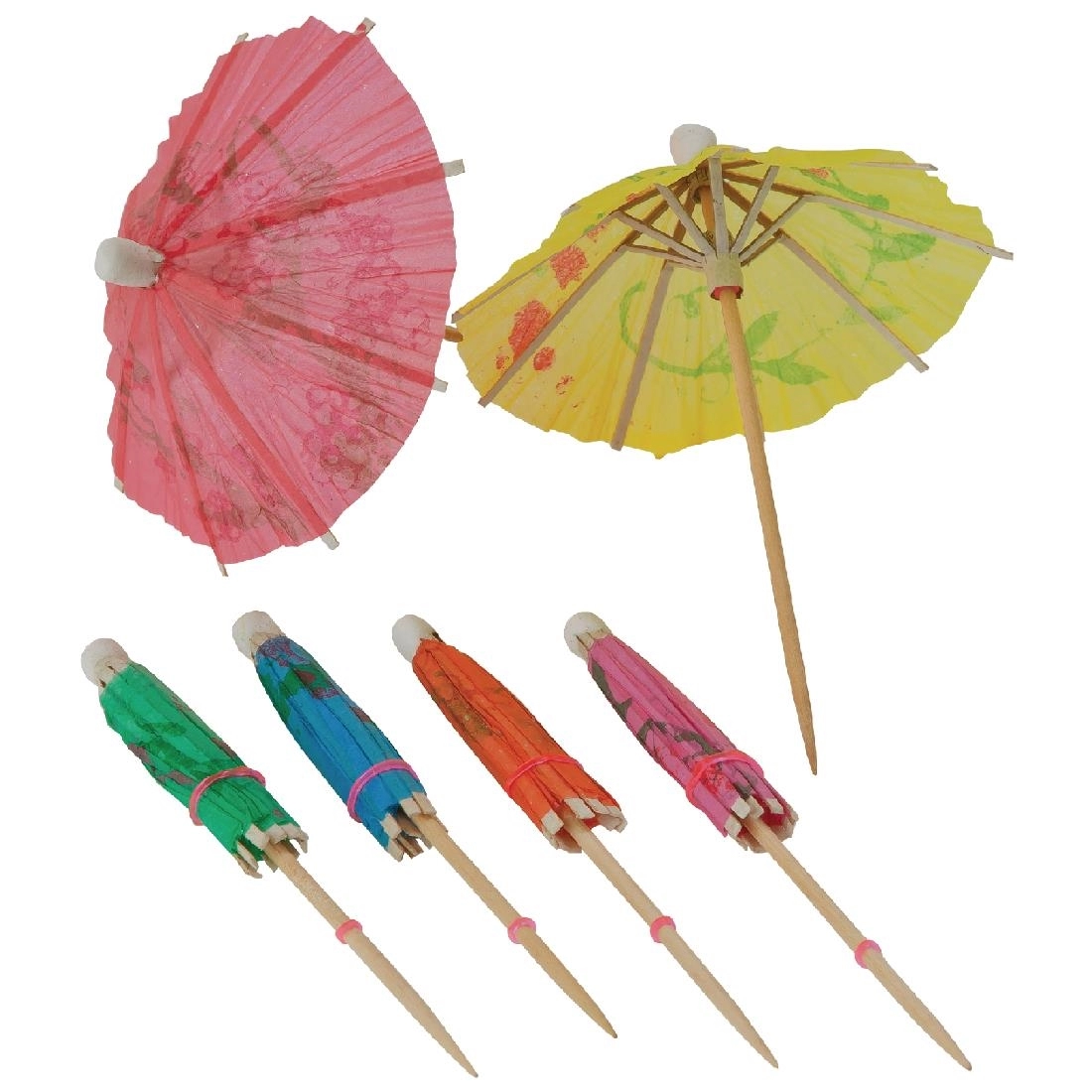 Buy your Papieren parasol cocktailprikkers assorti (144 stuks) at Supplierz BV