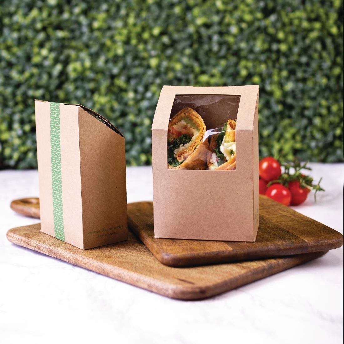 Een Vegware composteerbare tortilladozen met PLA-venster (500 stuks) koop je bij Supplierz BV