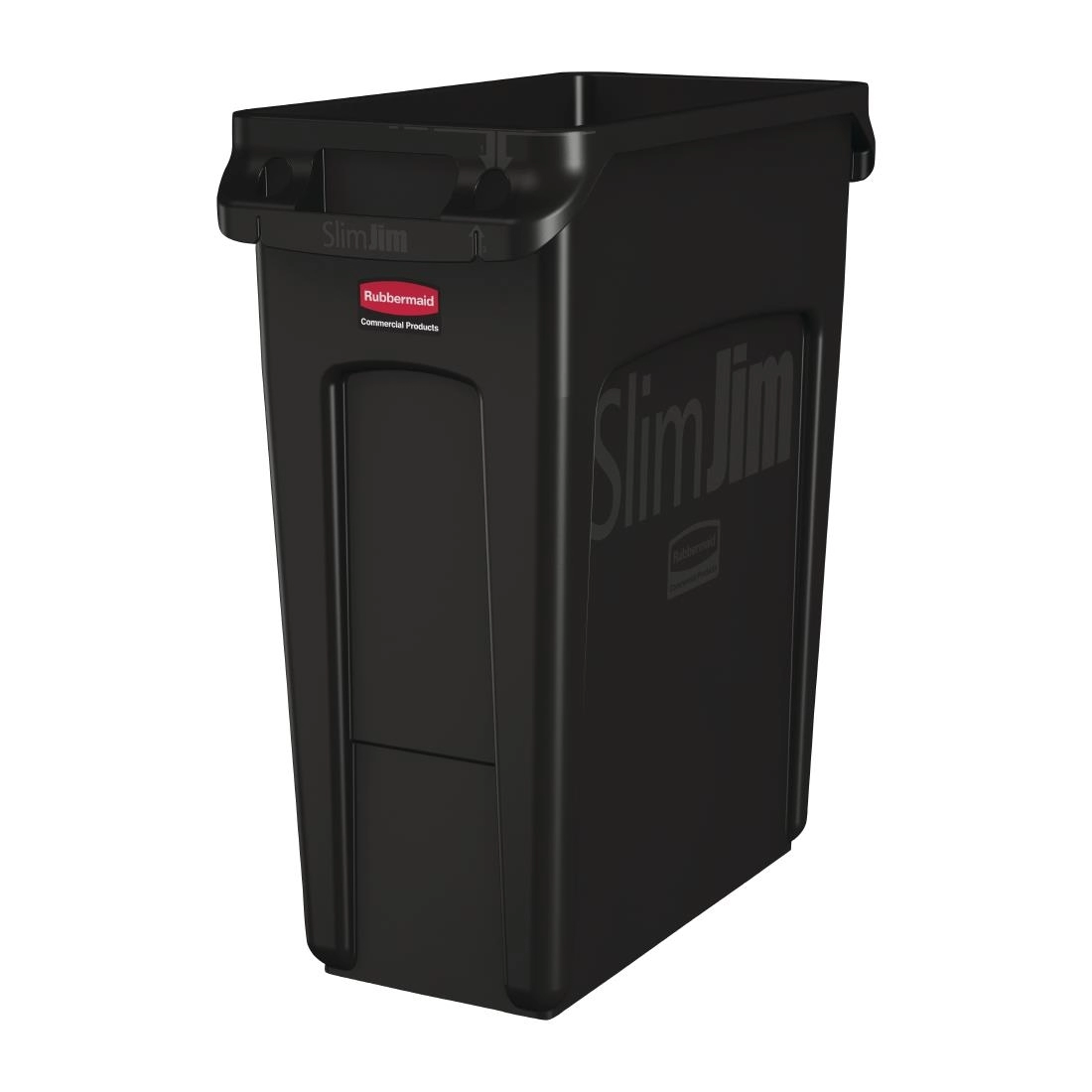 Een Rubbermaid Slim Jim afvalbak met ventilatiekanalen zwart 60L koop je bij Supplierz BV