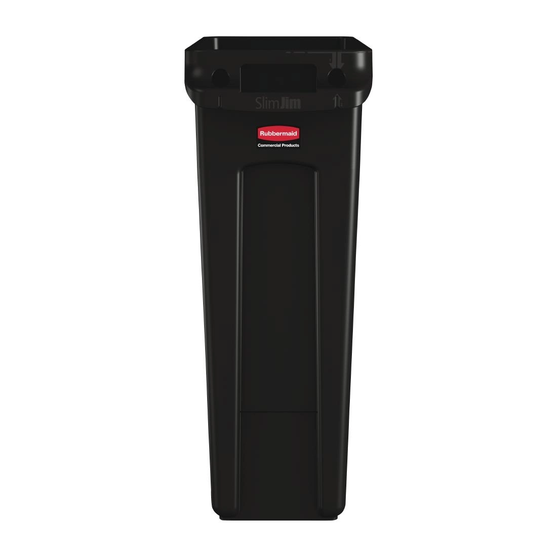 Een Rubbermaid Slim Jim afvalbak met ventilatiekanalen zwart 87L koop je bij Supplierz BV