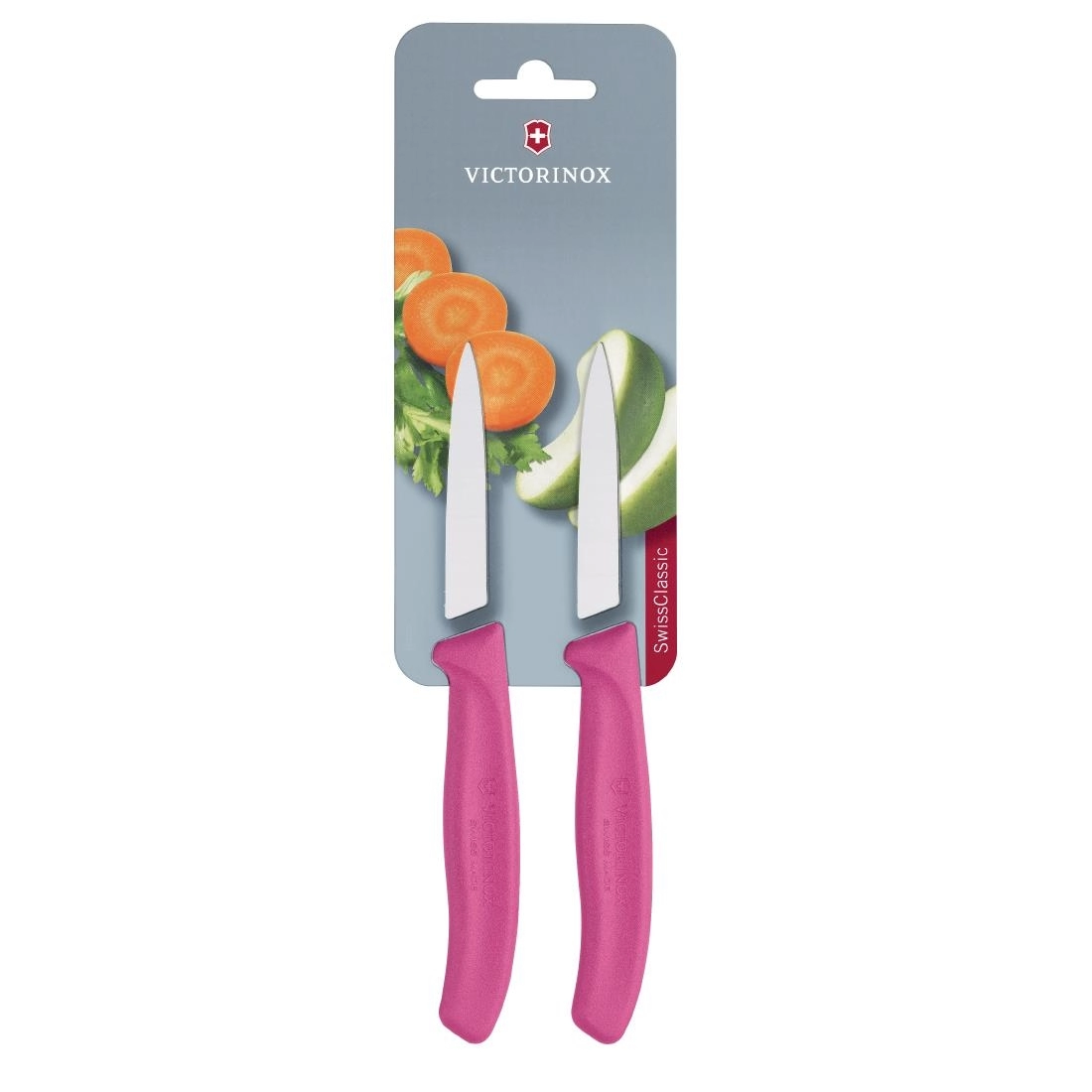 Een Victorinox Officemes met spitse punt 8 cm roze (2 stuks) koop je bij Supplierz BV