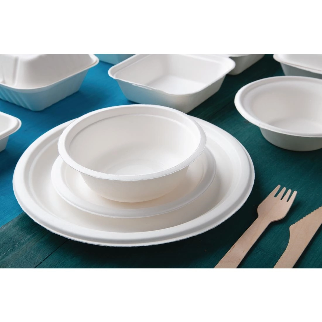 Een Fiesta Compostable composteerbare bagasse borden 26cm (50 stuks) koop je bij Supplierz BV