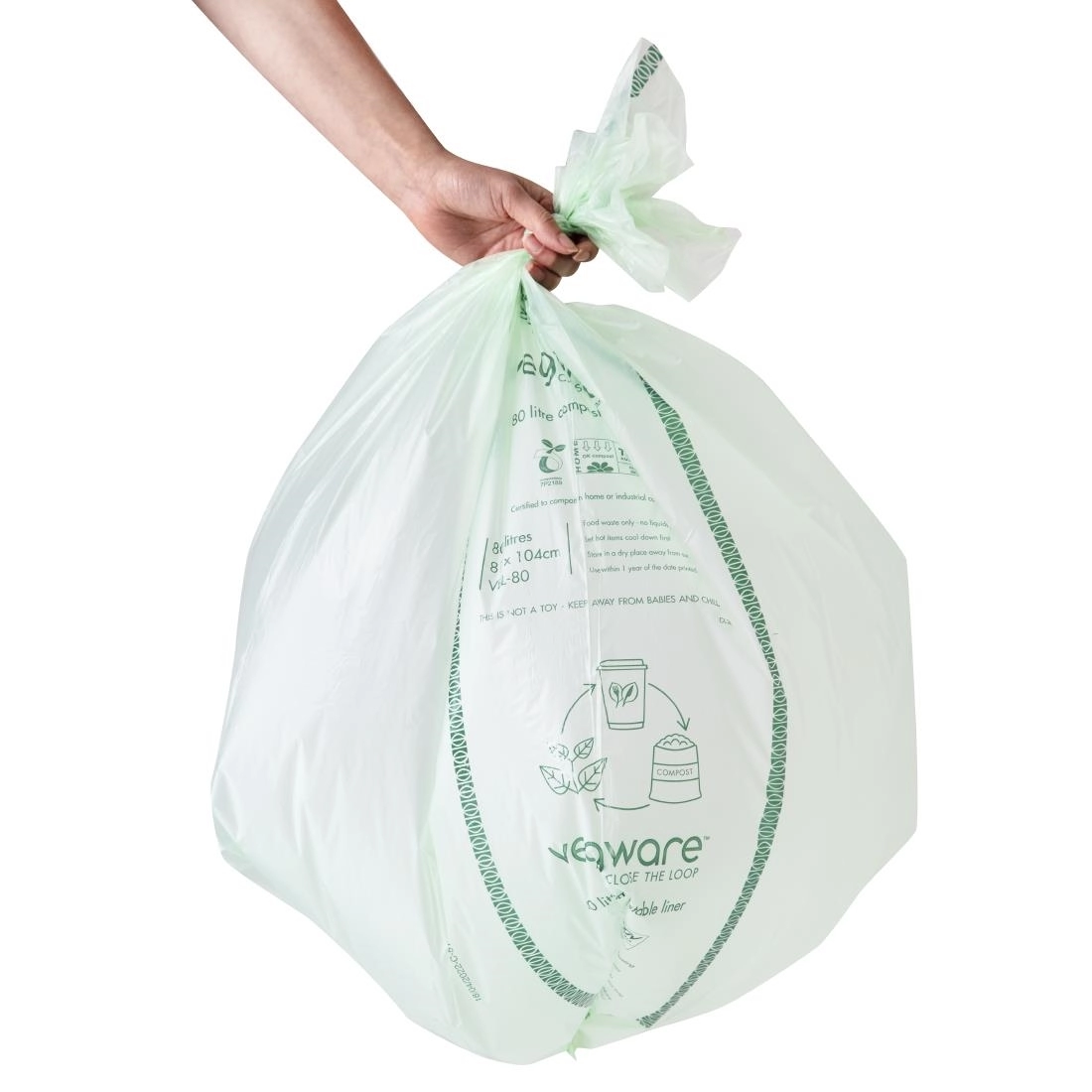 Vous pouvez acheter un Sacs poubelle compostables Vegware Biobag 80L (lot de 240) chez Supplierz BV