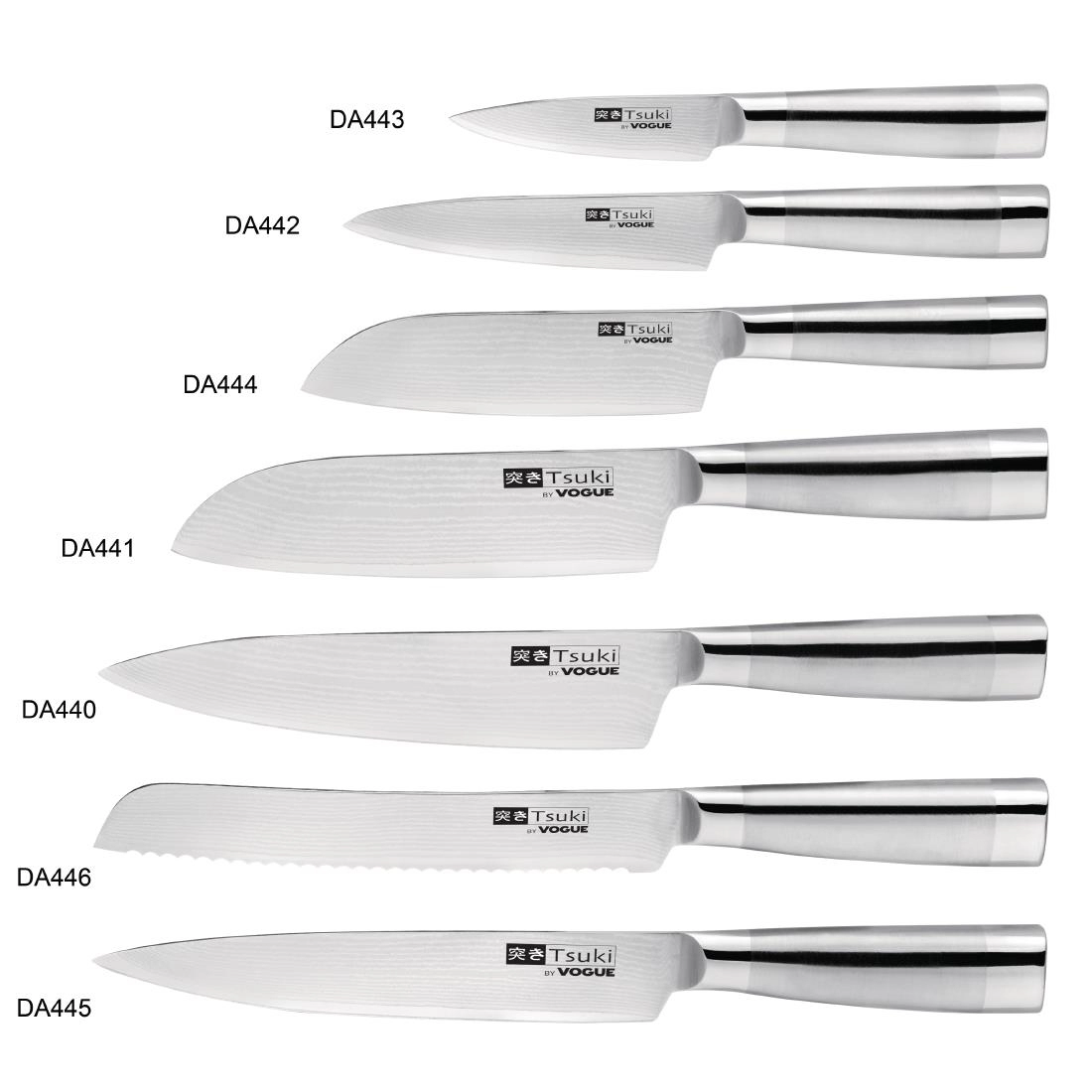 Vous pouvez acheter un Couteau japonais Santoku Series 8 Vogue Tsuki 17,5cm chez Supplierz BV