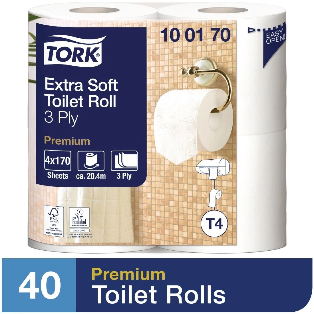 Vous pouvez acheter un Papier toilette rouleau traditionnel extra doux Tork 3 plis (Lot de 40) chez Supplierz BV