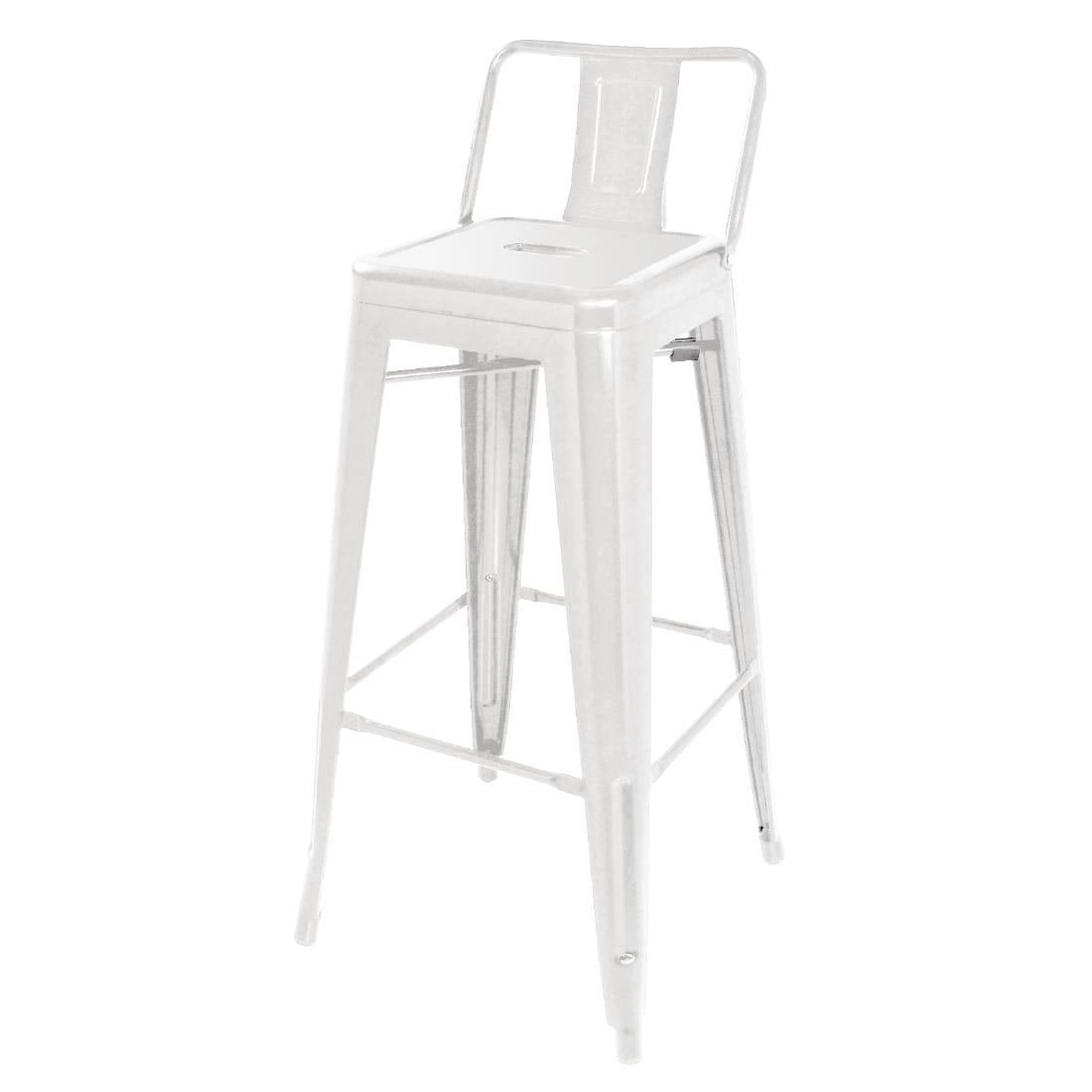 Buy your Bolero Bistro Stalen Hoge Kruk Met Rugleuning Wit (4 Stuks) at Supplierz BV