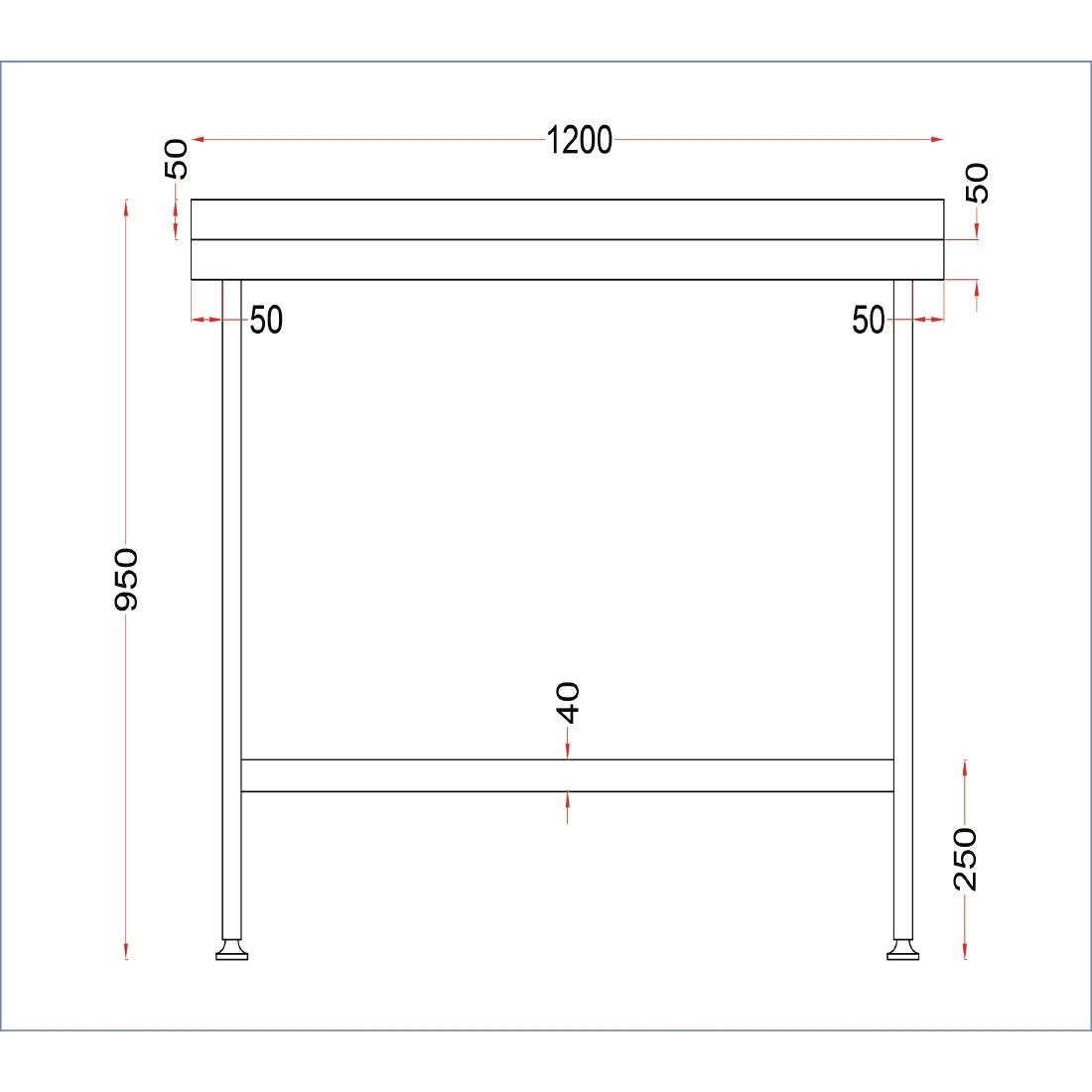 Een Holmes roestvrijstalen wandtafel met opstand 1200 mm koop je bij Supplierz BV