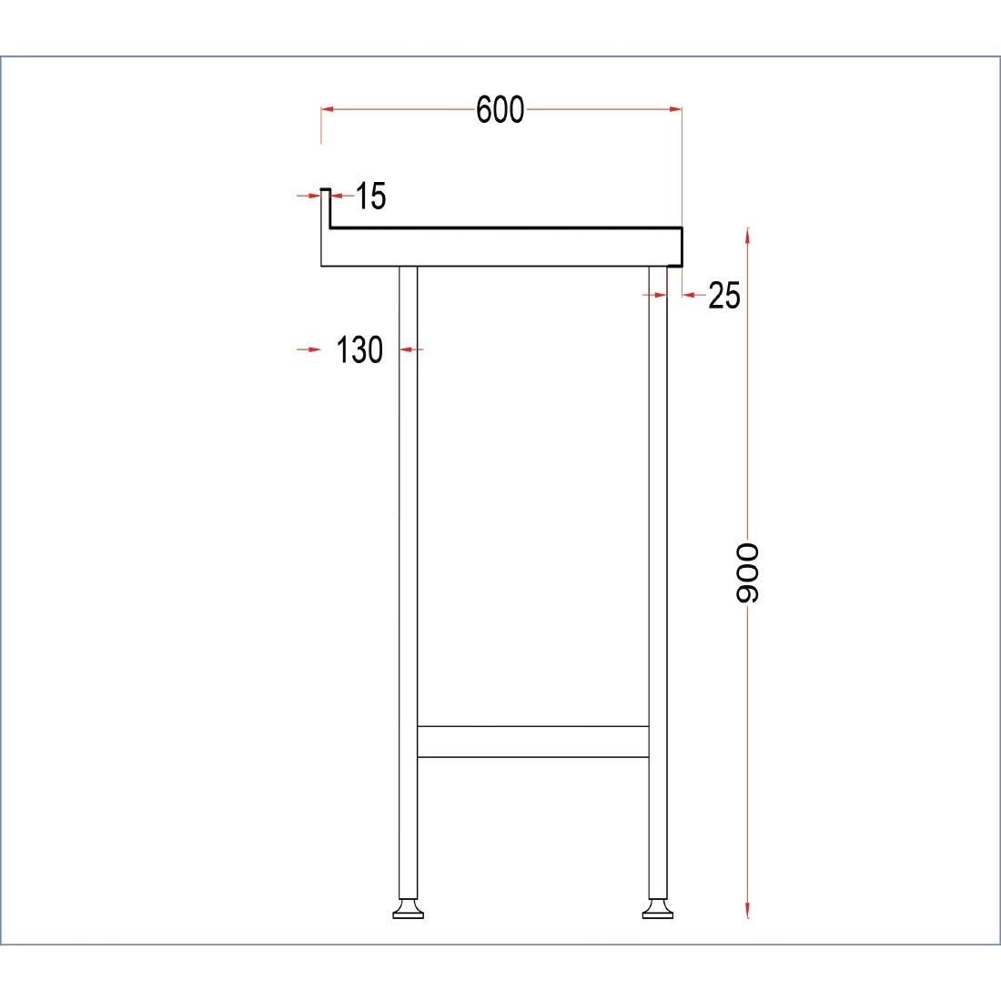 Een Holmes roestvrijstalen wandtafel met opstand 1200 mm koop je bij Supplierz BV