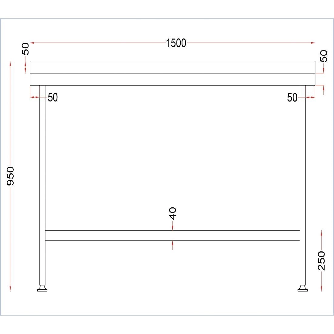 Een Holmes roestvrijstalen wandtafel met opstand 1500 mm koop je bij Supplierz BV