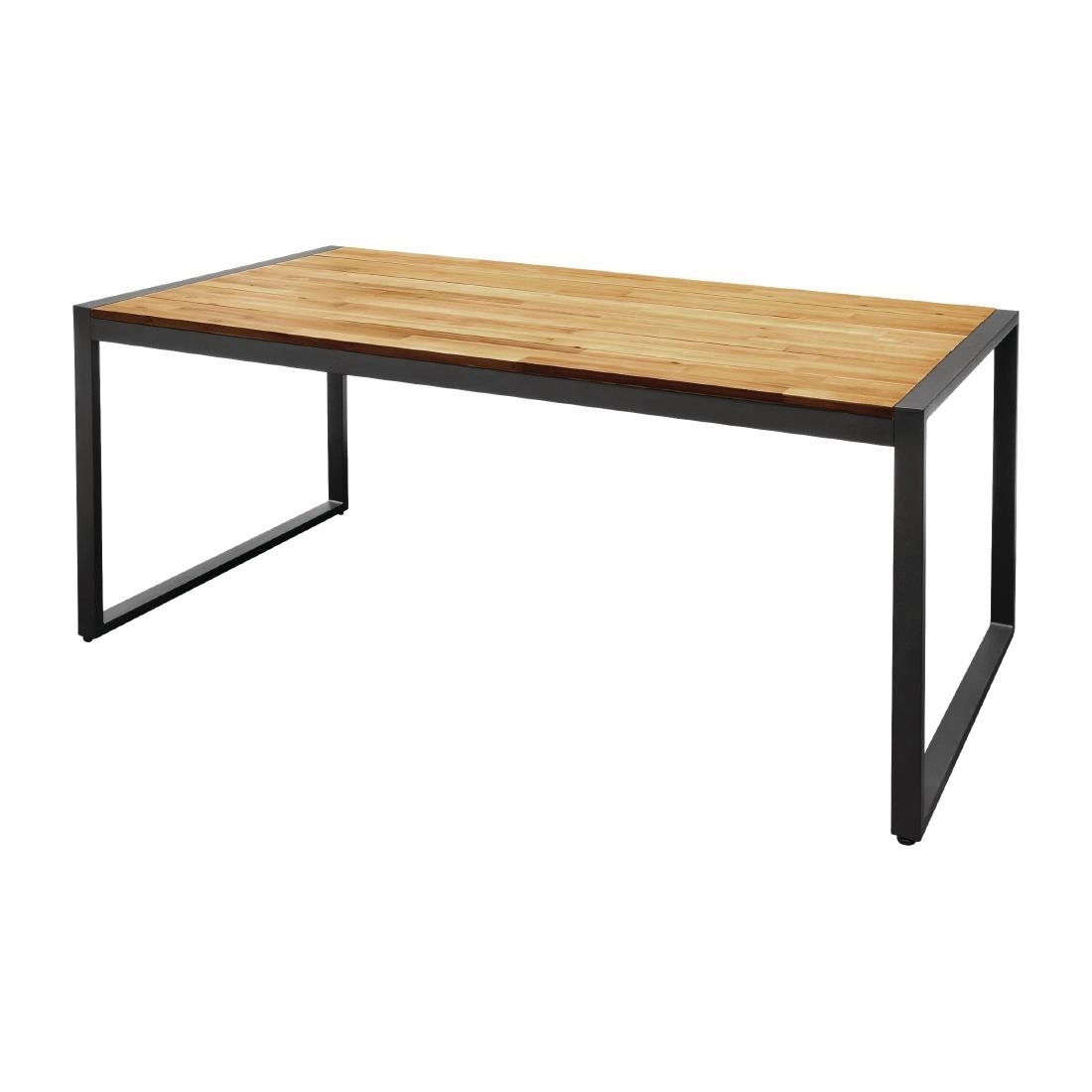 Een Bolero rechthoekige stalen en acaciahouten industriële tafel 180x90cm koop je bij Supplierz BV