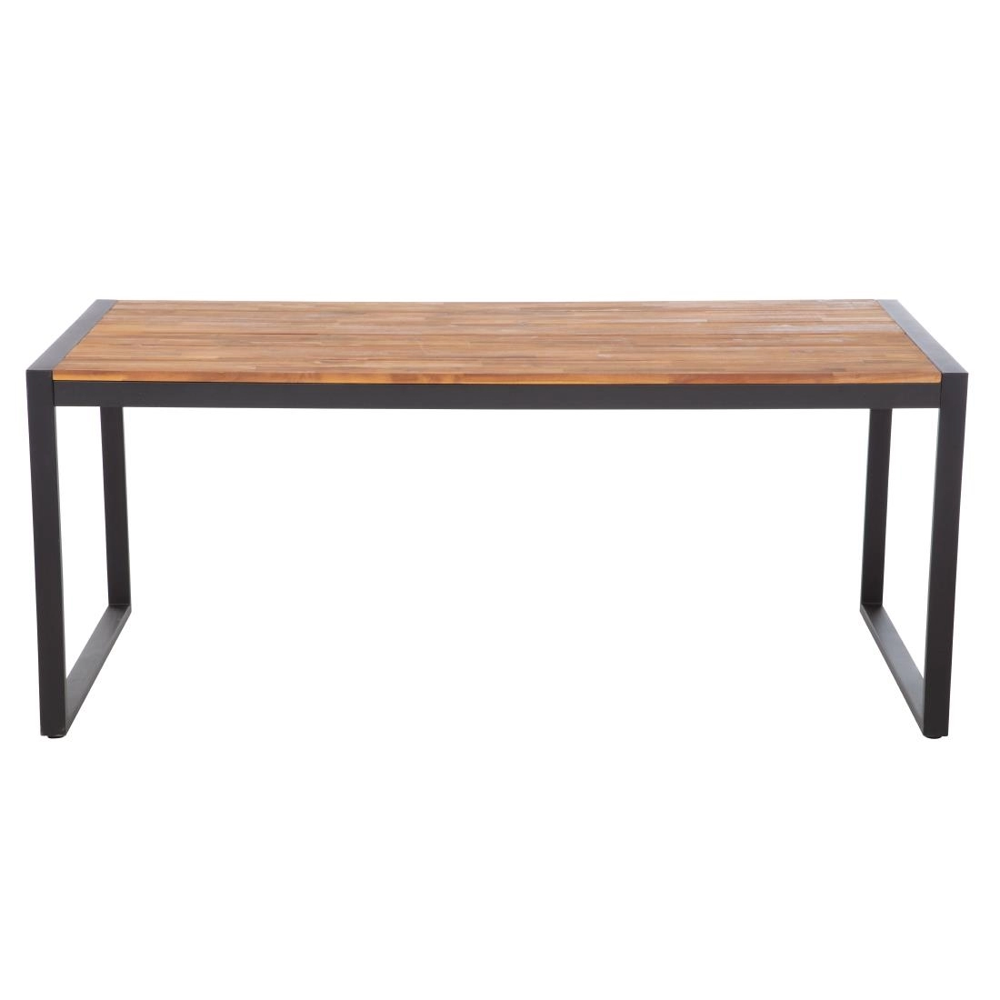 Een Bolero rechthoekige stalen en acaciahouten industriële tafel 180x90cm koop je bij Supplierz BV