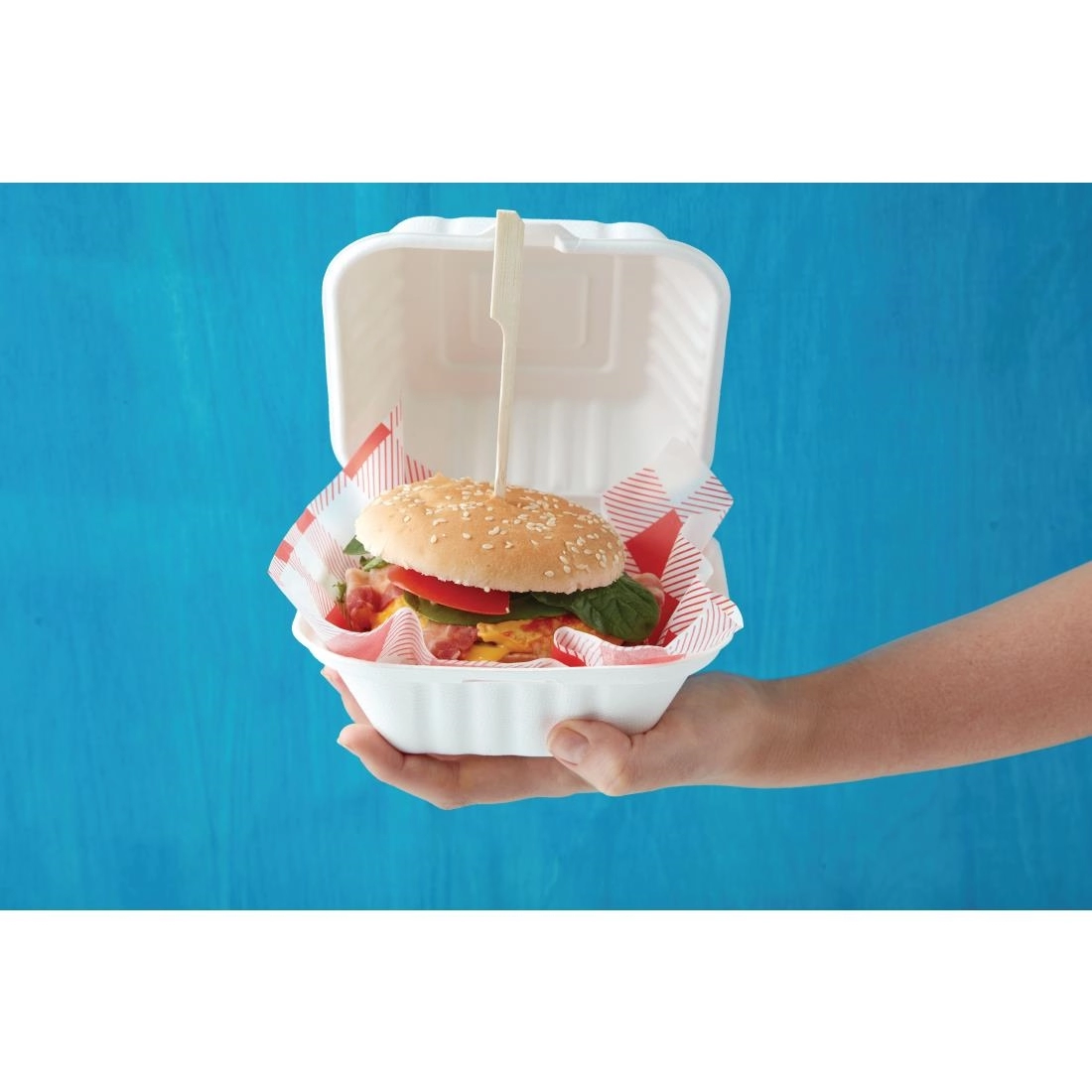 Een Fiesta Compostable bagasse hamburgerbakjes 152mm (500 stuks) koop je bij Supplierz BV