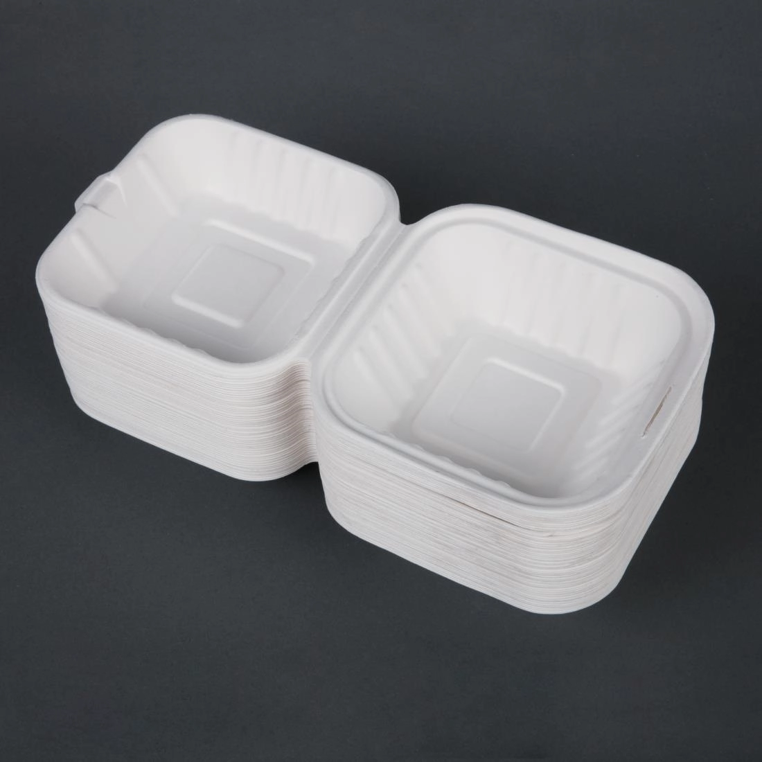 Een Fiesta Compostable bagasse hamburgerbakjes 152mm (500 stuks) koop je bij Supplierz BV