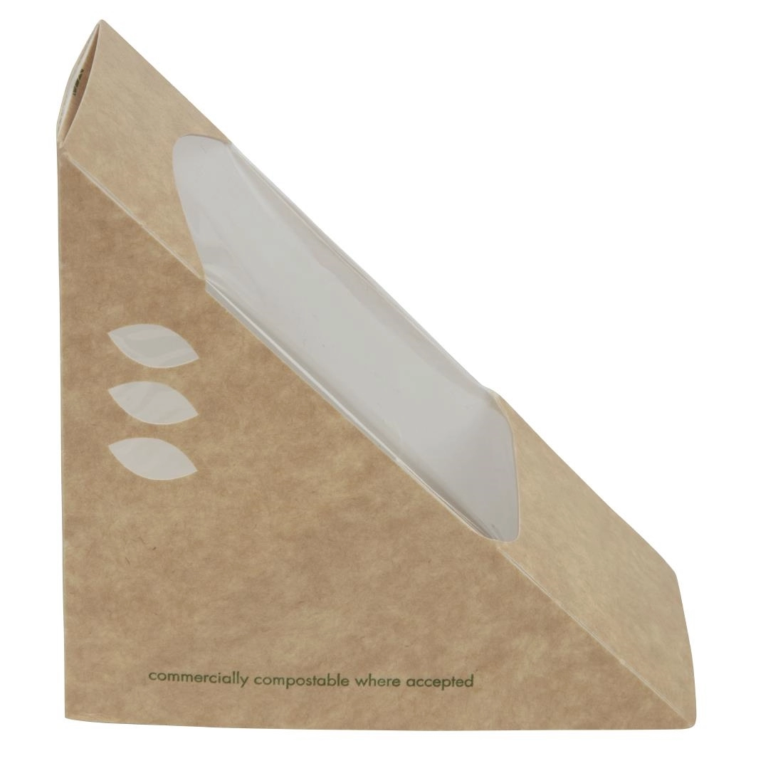 Vous pouvez acheter un Boîtes sandwichs triangles kraft standards Vegware 65mm (x500) chez Supplierz BV