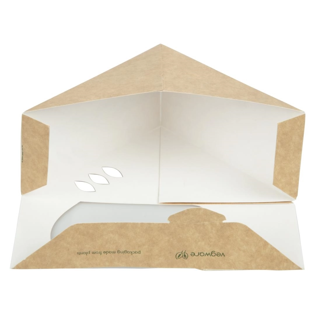 Vous pouvez acheter un Boîtes sandwichs triangles kraft standards Vegware 65mm (x500) chez Supplierz BV