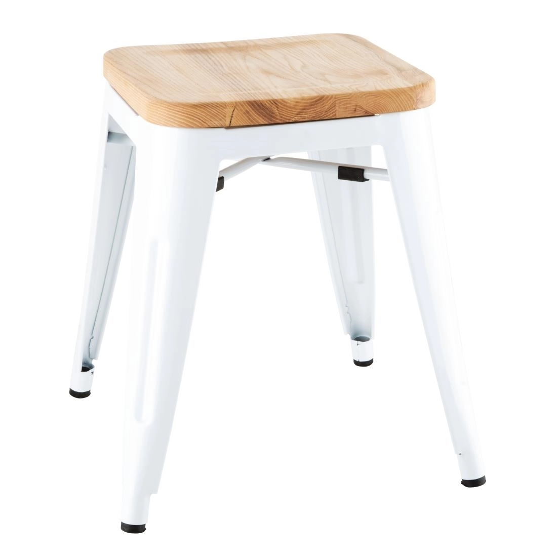 Vous pouvez acheter un Tabourets bas Bolero Bistro avec coussin d'assise en bois blanc (paquet de 4) chez Supplierz BV