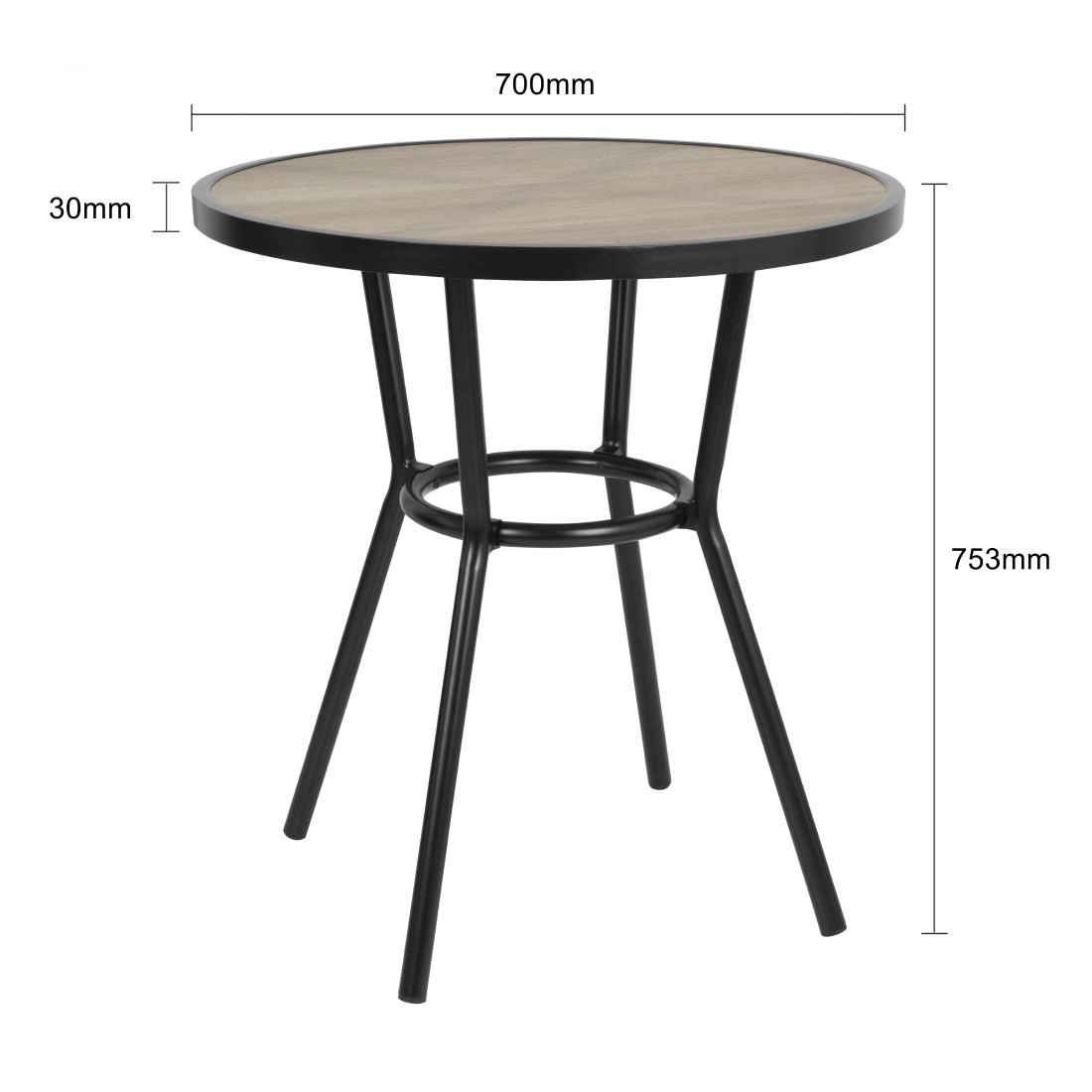 Een Bolero Marston Ronde Buitentafel Zwart 700mm koop je bij Supplierz BV