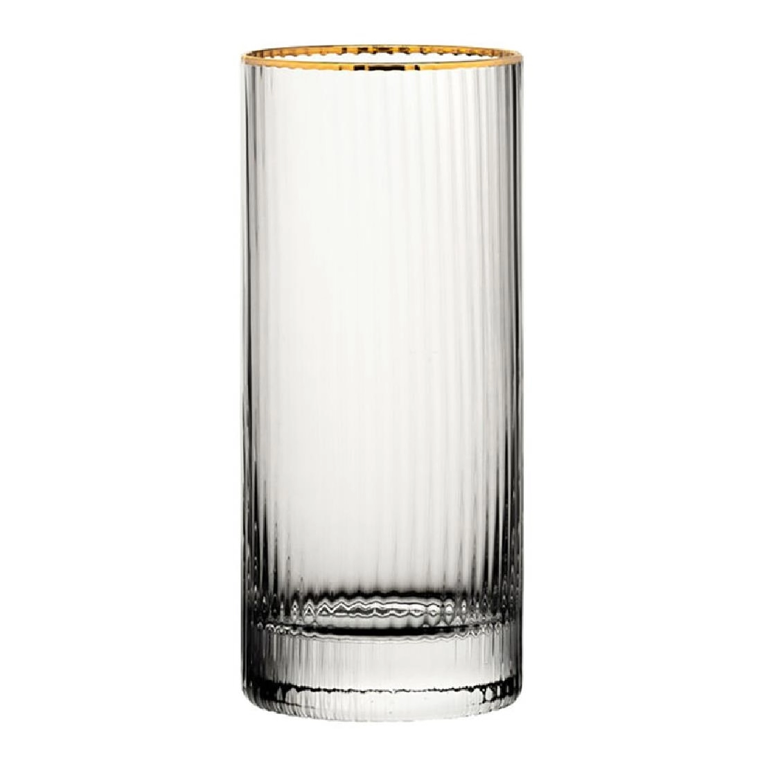 Een Utopia Hayworth Hiball-Glas Met Gouden Rand, 355ml (Pak Van 6) koop je bij Supplierz BV