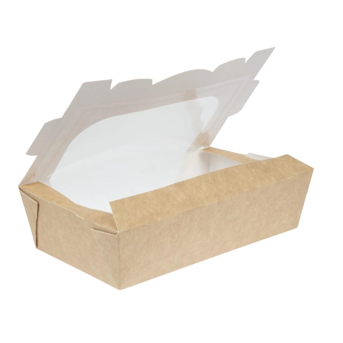 Vous pouvez acheter un Barquettes à salade kraft recyclables avec fenêtre 1000ml (lot de 200) chez Supplierz BV