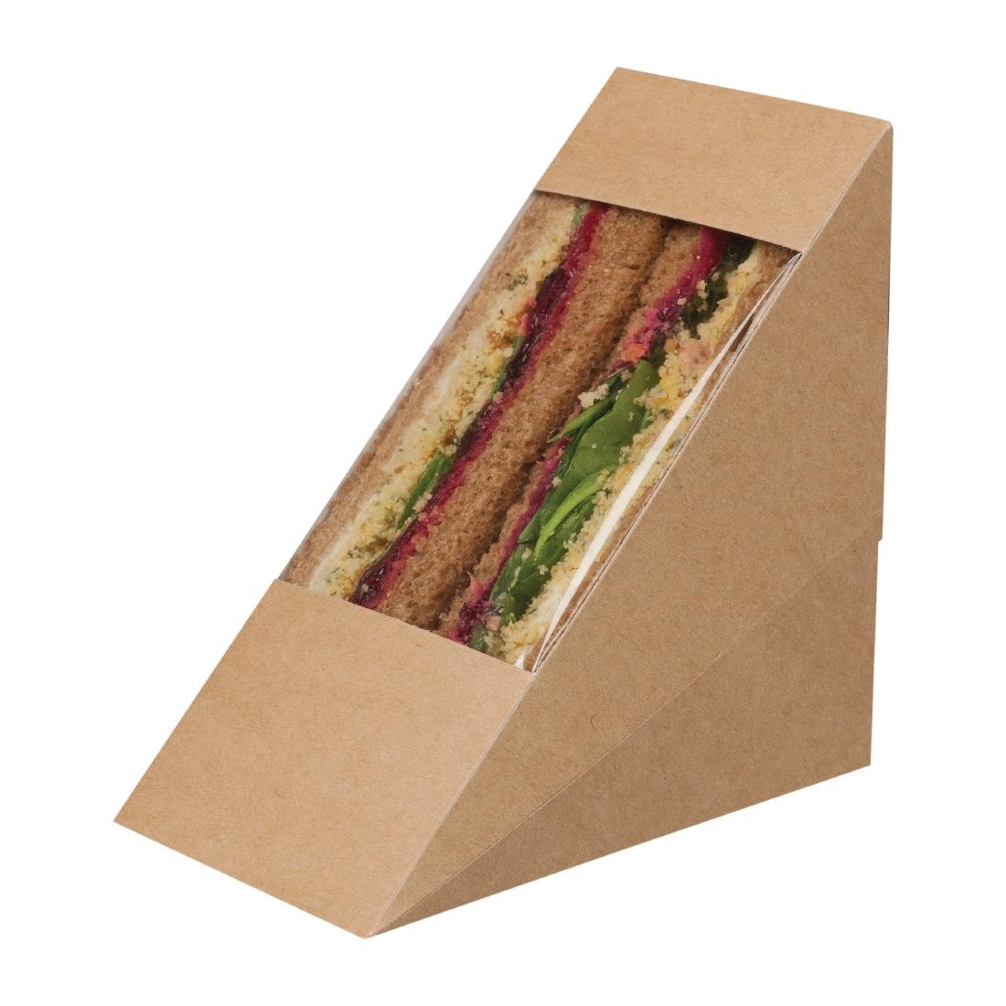 Een Colpac Zest driehoekige kraft sandwichboxen met acetaat venster (500 stuks) koop je bij Supplierz BV