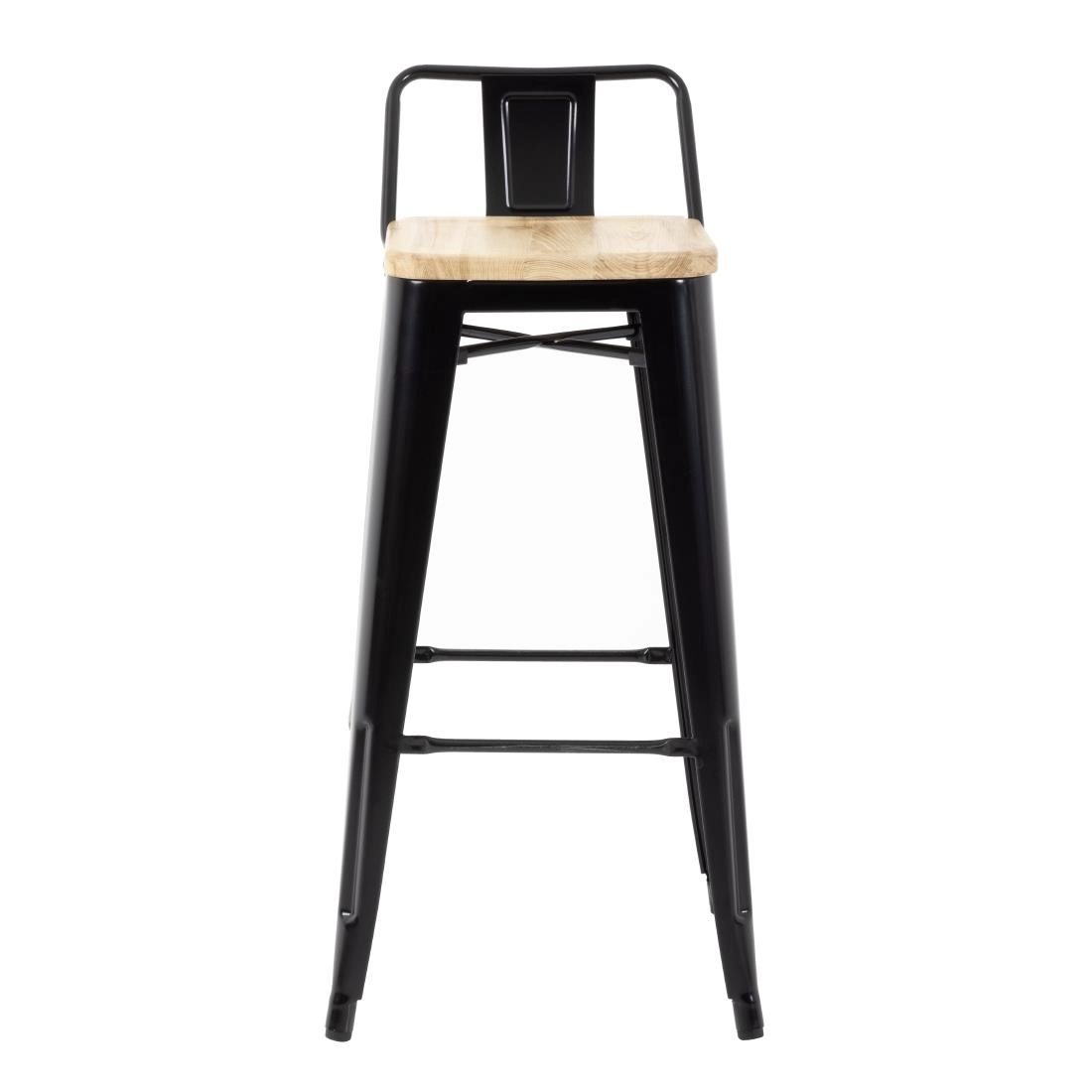 Vous pouvez acheter un Tabourets bistro hauts avec dossier et assise en bois Bolero noirs (lot de 4) chez Supplierz BV