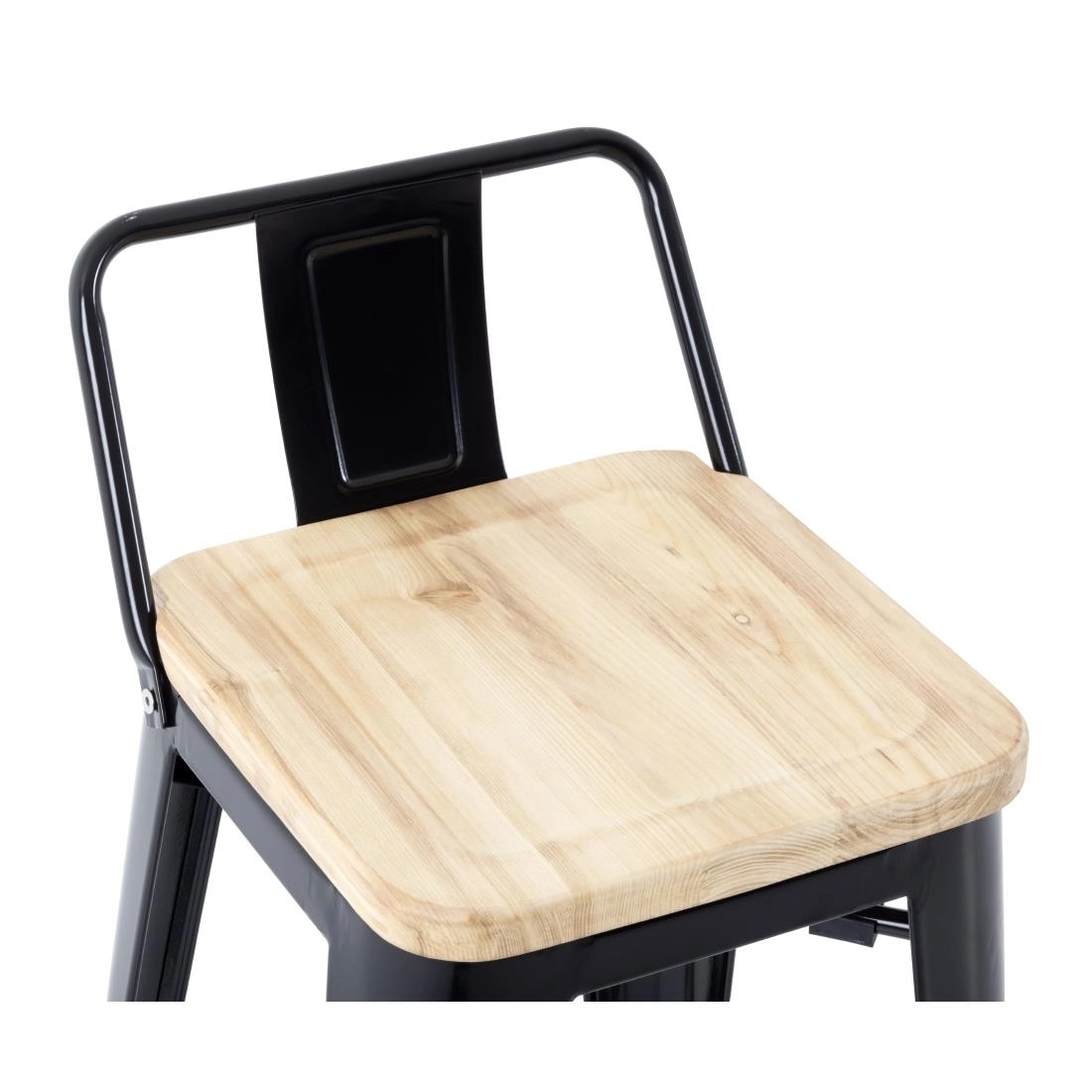 Vous pouvez acheter un Tabourets bistro hauts avec dossier et assise en bois Bolero noirs (lot de 4) chez Supplierz BV