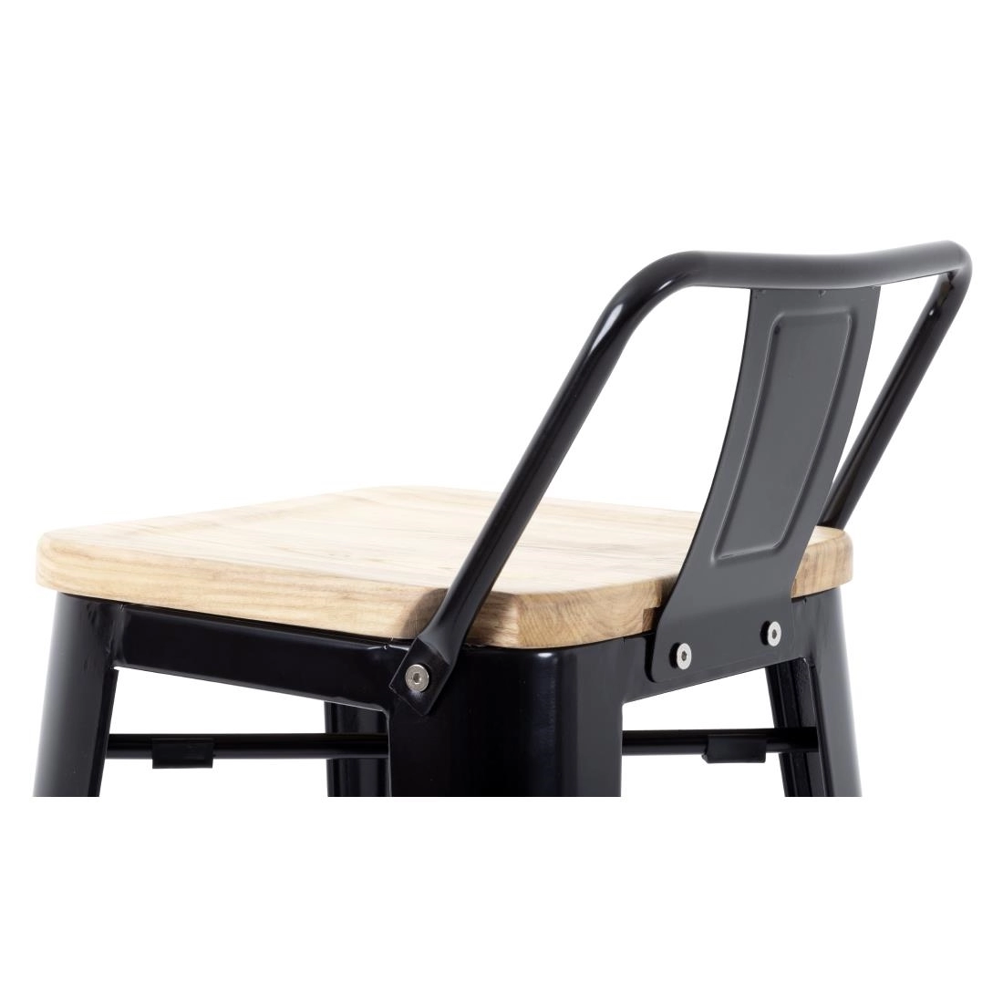 Vous pouvez acheter un Tabourets bistro hauts avec dossier et assise en bois Bolero noirs (lot de 4) chez Supplierz BV