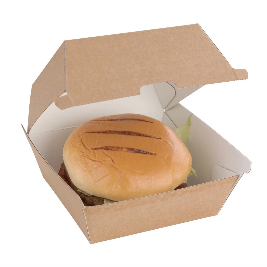 Een Fiesta Compostable composteerbare hamburgerdoosjes kraft klein (200 stuks) koop je bij Supplierz BV