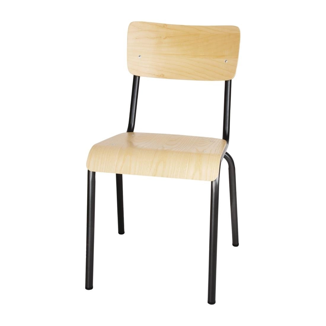 Vous pouvez acheter un Chaises avec assise et dossier en bois Bolero Cantina gris métal (lot de 4) chez Supplierz BV