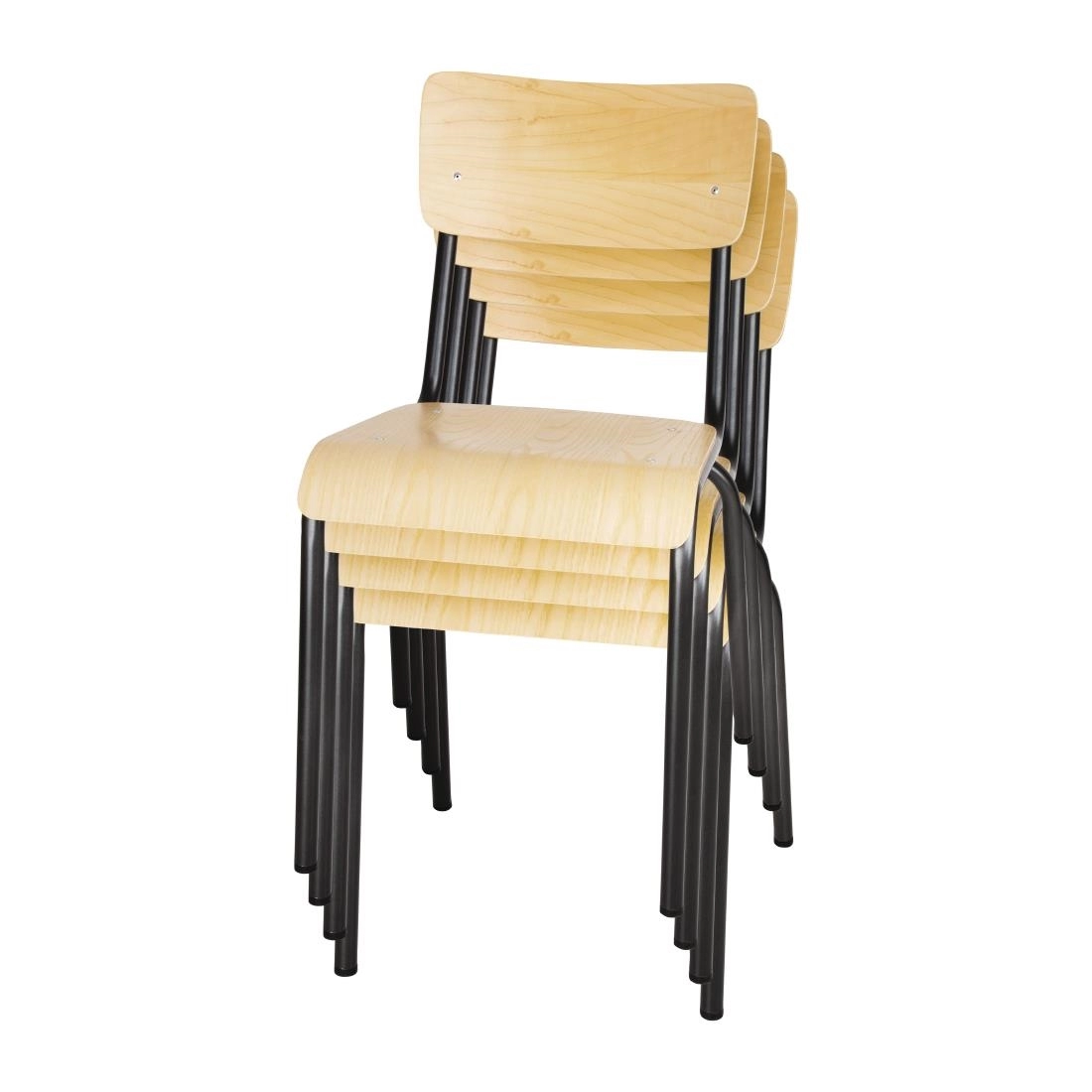 Vous pouvez acheter un Chaises avec assise et dossier en bois Bolero Cantina gris métal (lot de 4) chez Supplierz BV