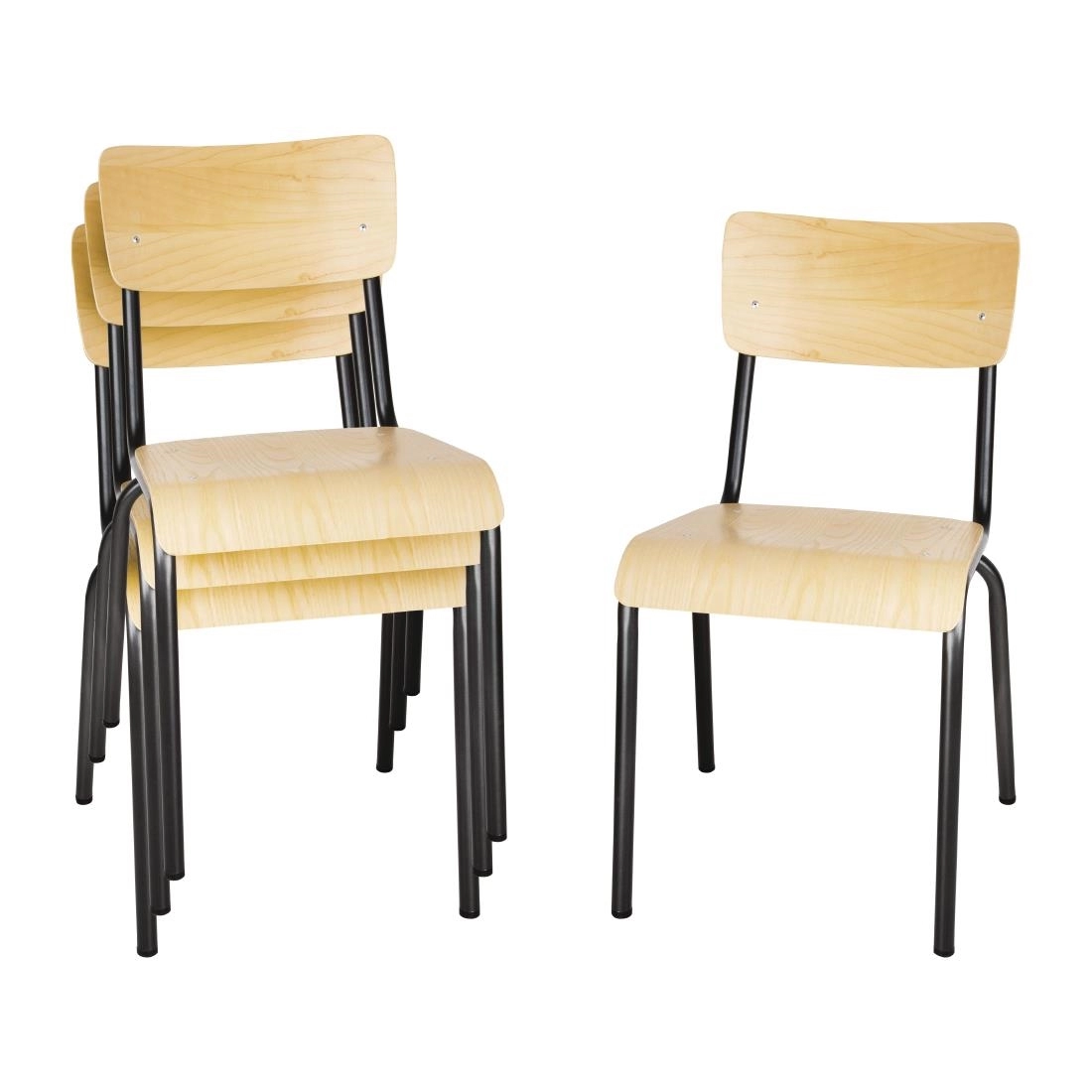 Vous pouvez acheter un Chaises avec assise et dossier en bois Bolero Cantina gris métal (lot de 4) chez Supplierz BV