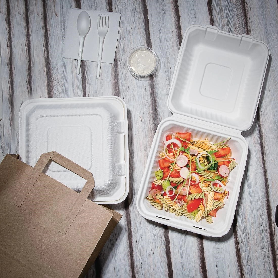 Een Fiesta Compostable composteerbare bagasse voedseldozen 236mm (200 stuks) koop je bij Supplierz BV