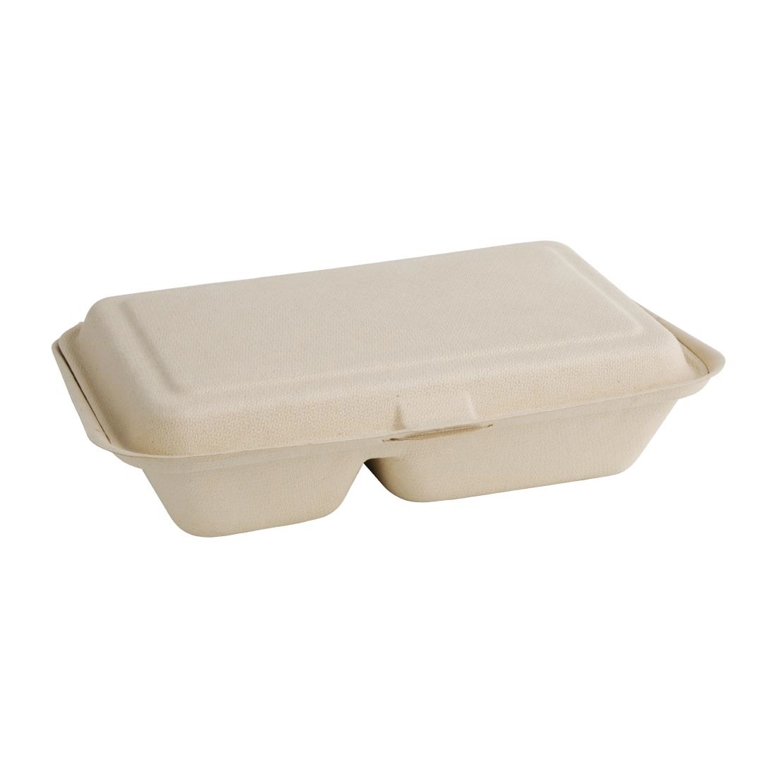 Buy your Fiesta Compostable composteerbare bagasse voedseldozen 2 compartimenten natuurlijke kleur 253mm (200 stuks) at Supplierz BV