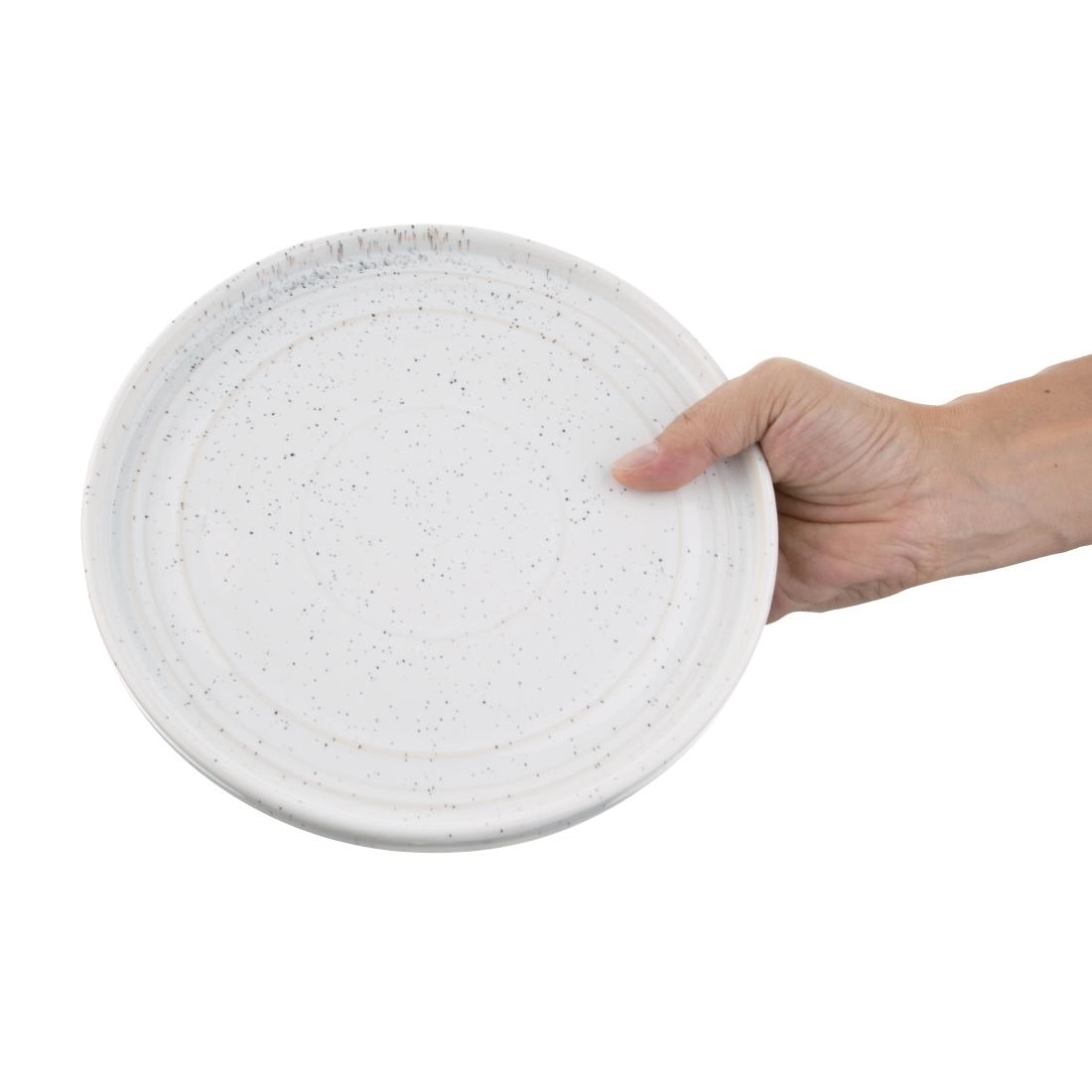 Vous pouvez acheter un Assiettes plates rondes Olympia Cavolo blanc moucheté 220mm (lot de 6) chez Supplierz BV