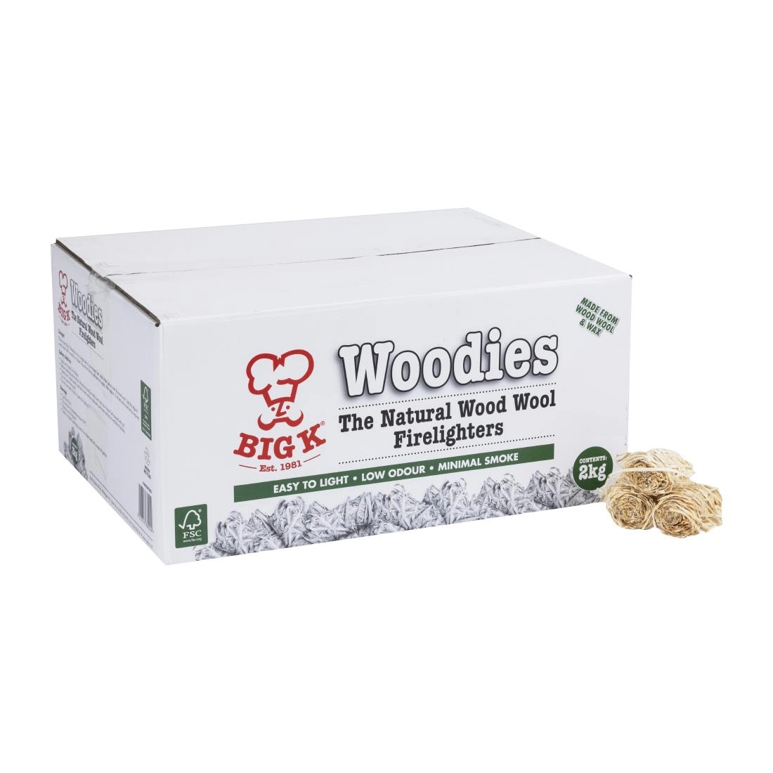 Vous pouvez acheter un Allume-feu en laine de bois naturel Big K Woodies 2Kg chez Supplierz BV