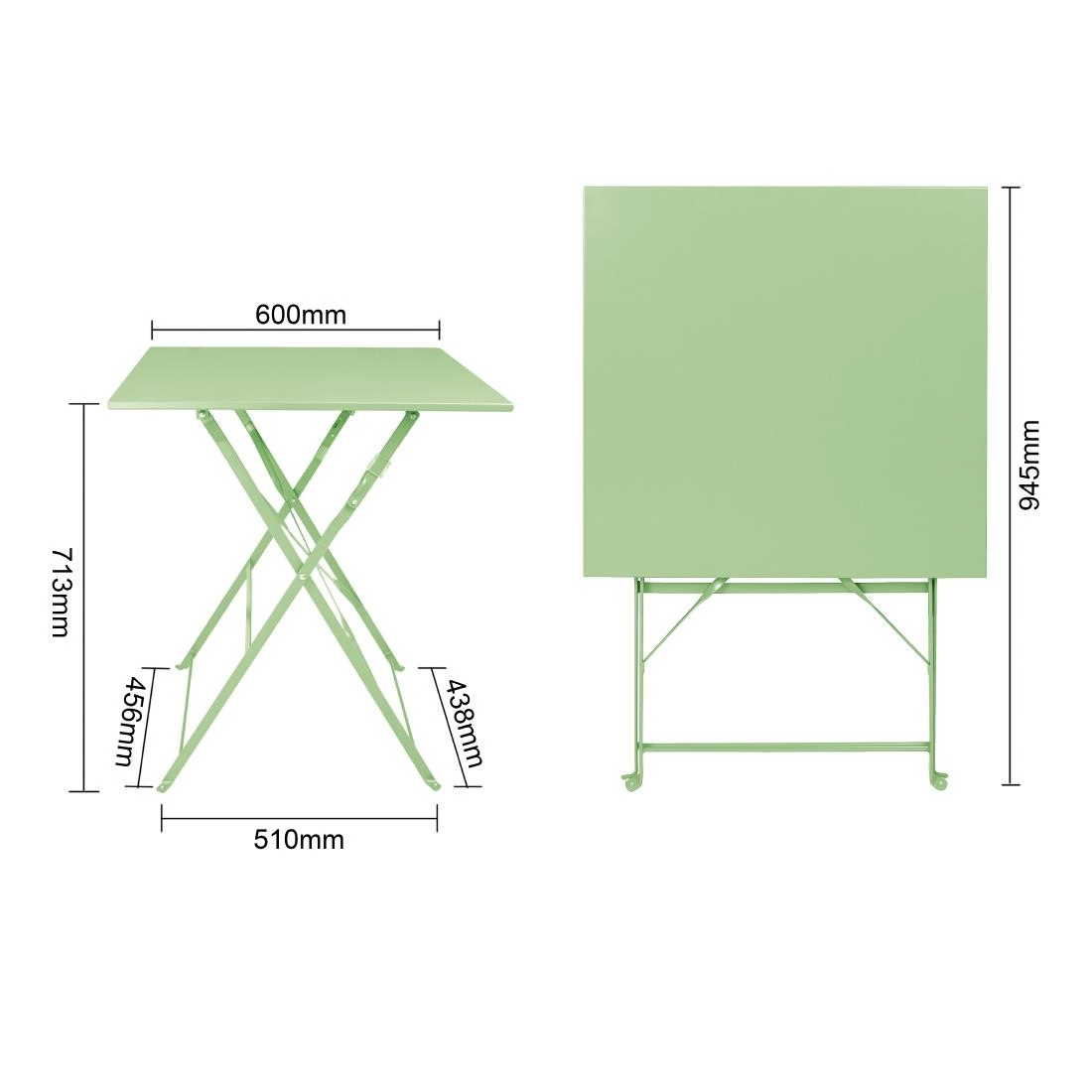 Een Bolero stalen klaptafel lichtgroen 600mm koop je bij Supplierz BV