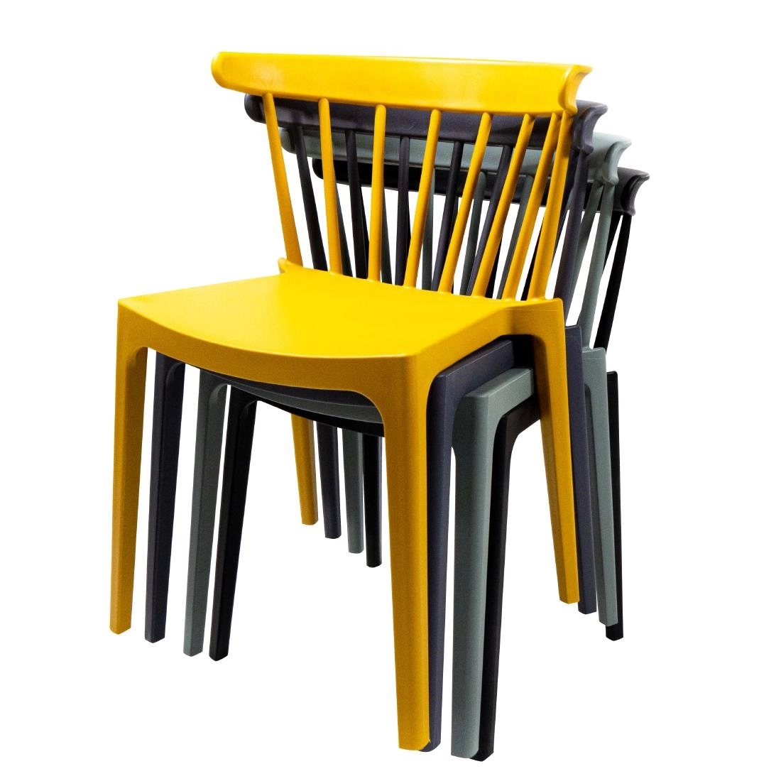 Een Windson polypropyleen stoelen antraciet (4 stuks) koop je bij Supplierz BV